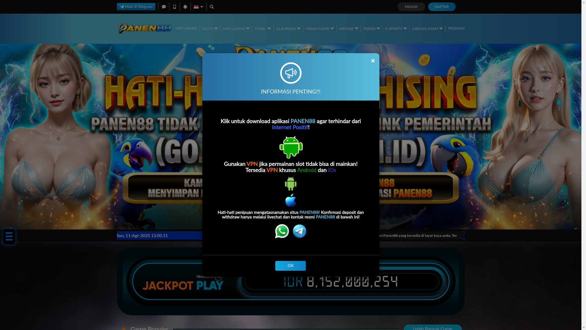 website screenshot of https://agenpanen88.store/