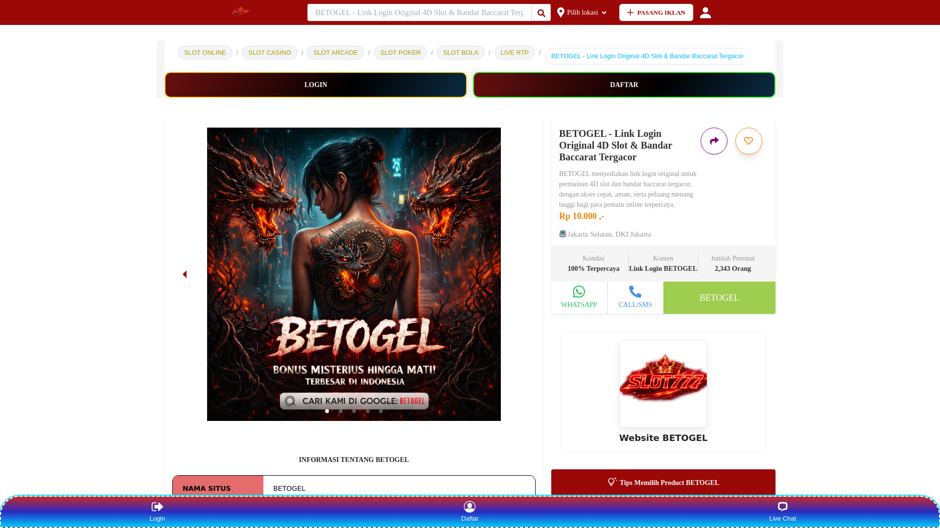 website screenshot of https://combat-betogel.pages.dev/