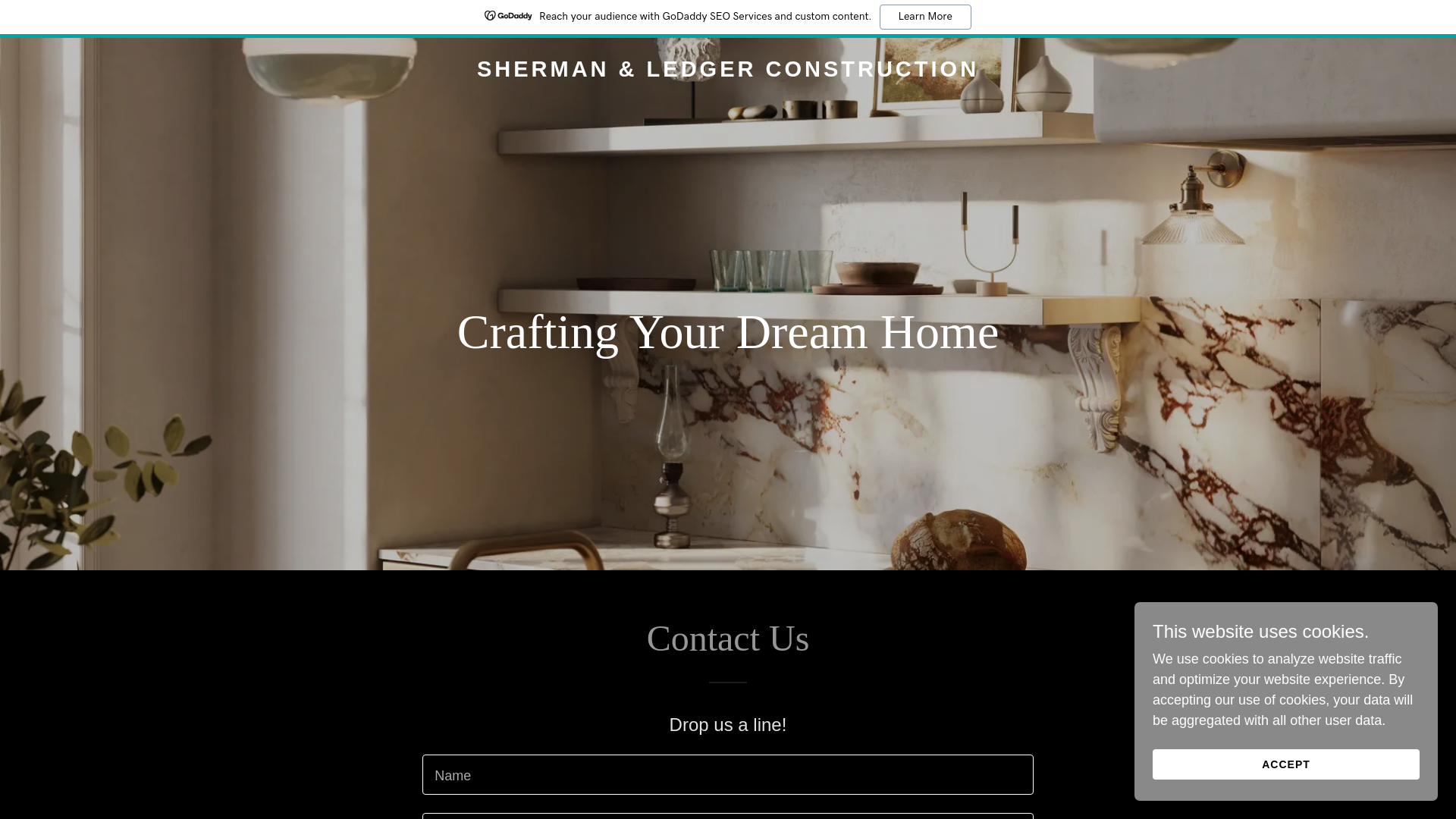 website screenshot of https://shermanledger.com/