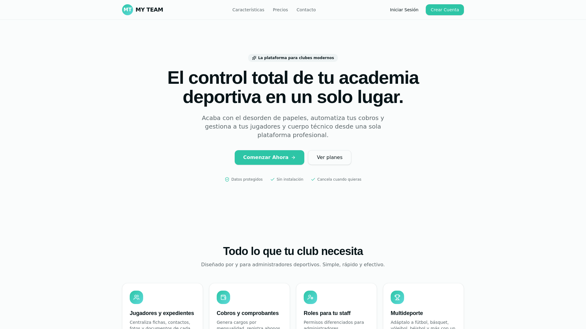 website screenshot of https://miequipo.online/