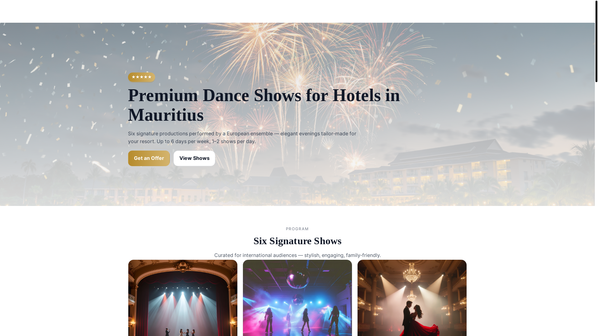 website screenshot of https://musentertainment.com/