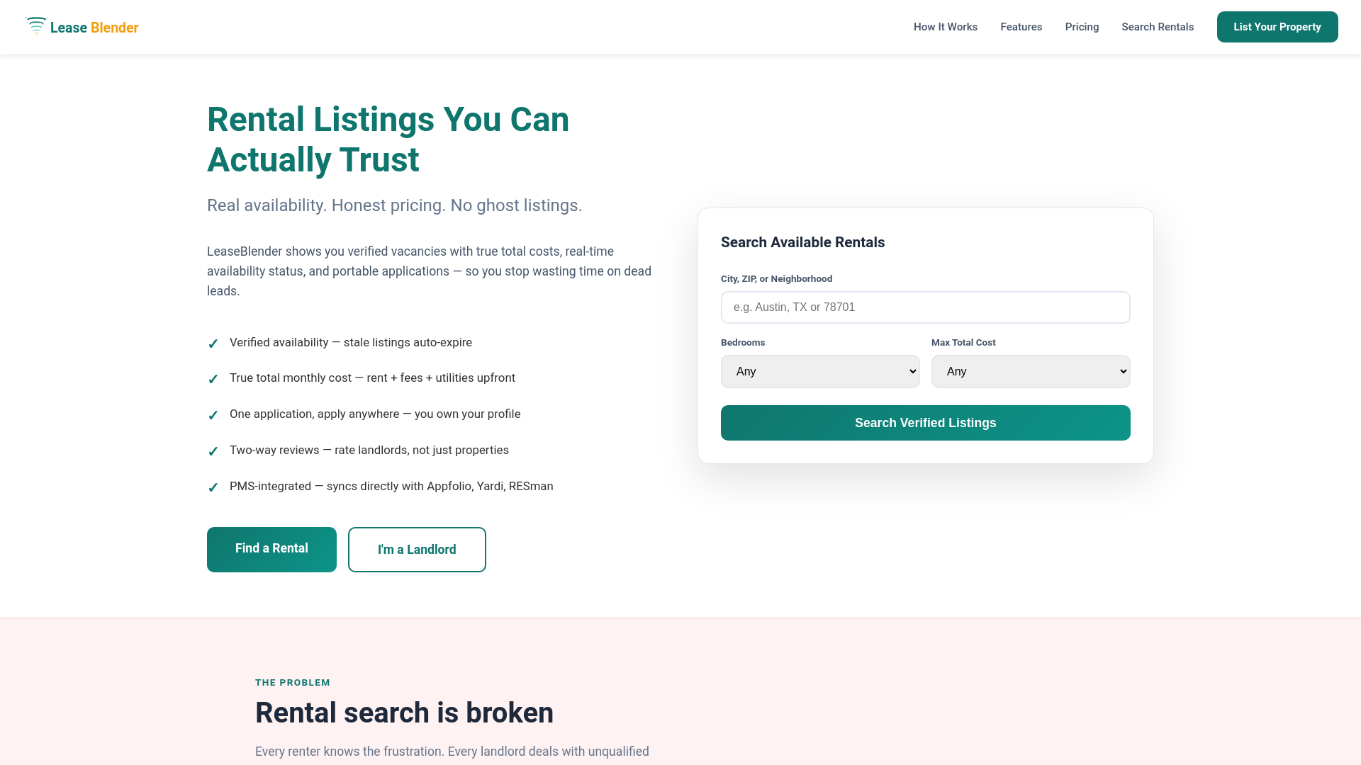 website screenshot of https://leaseblender.com/