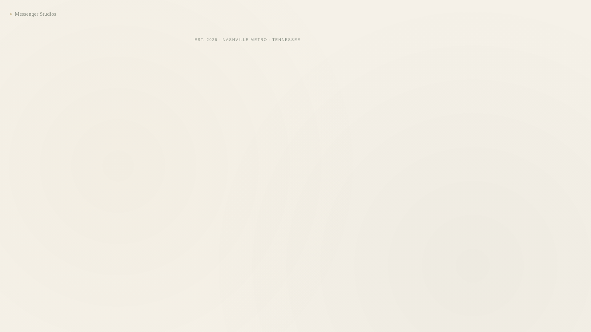 website screenshot of https://messengerstudios.co/