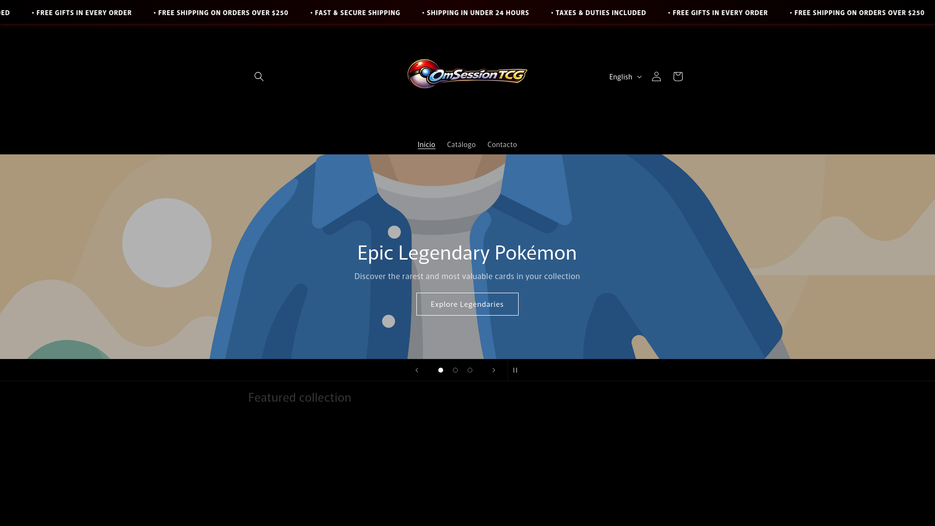 website screenshot of https://omsessiontcg.com/