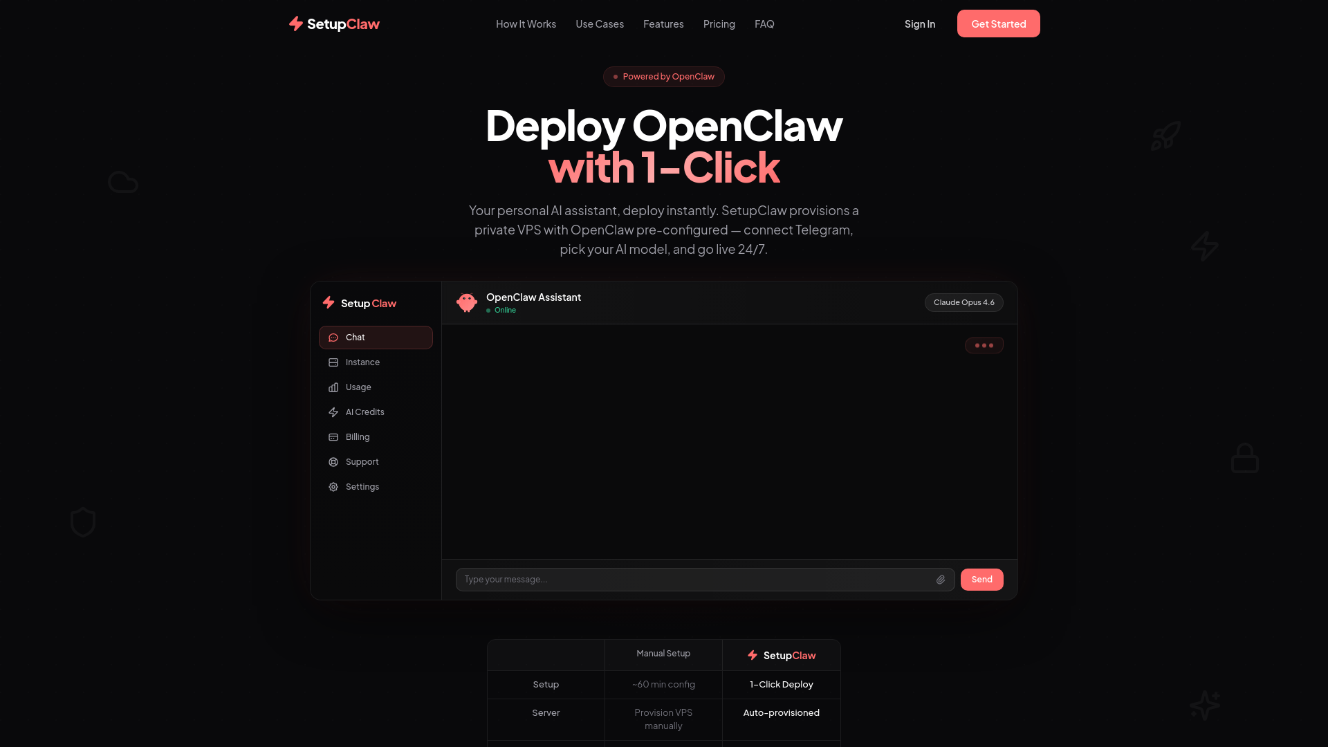 website screenshot of https://setupclaw.io/