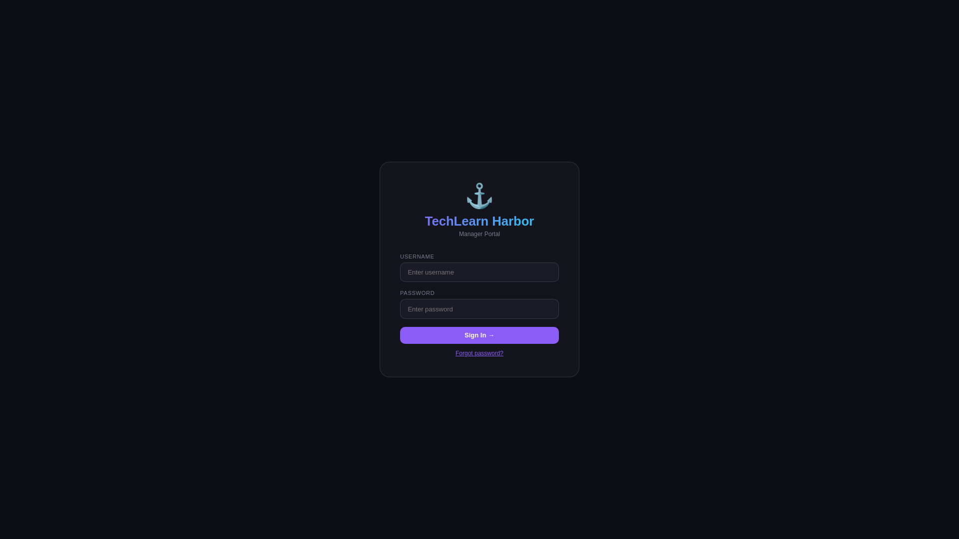 website screenshot of https://techlearn-harbor.com