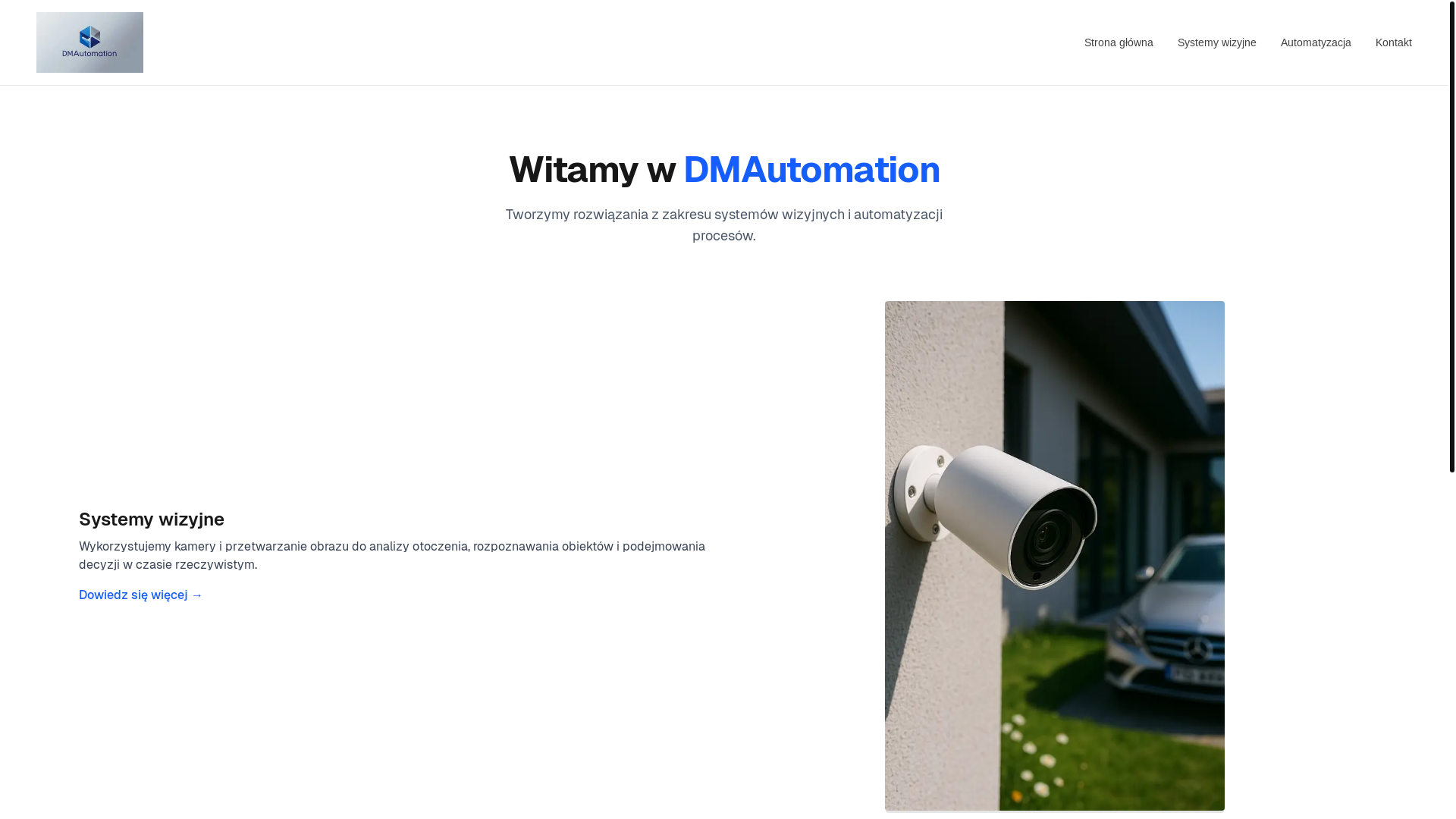 website screenshot of https://dmautomation.pl/