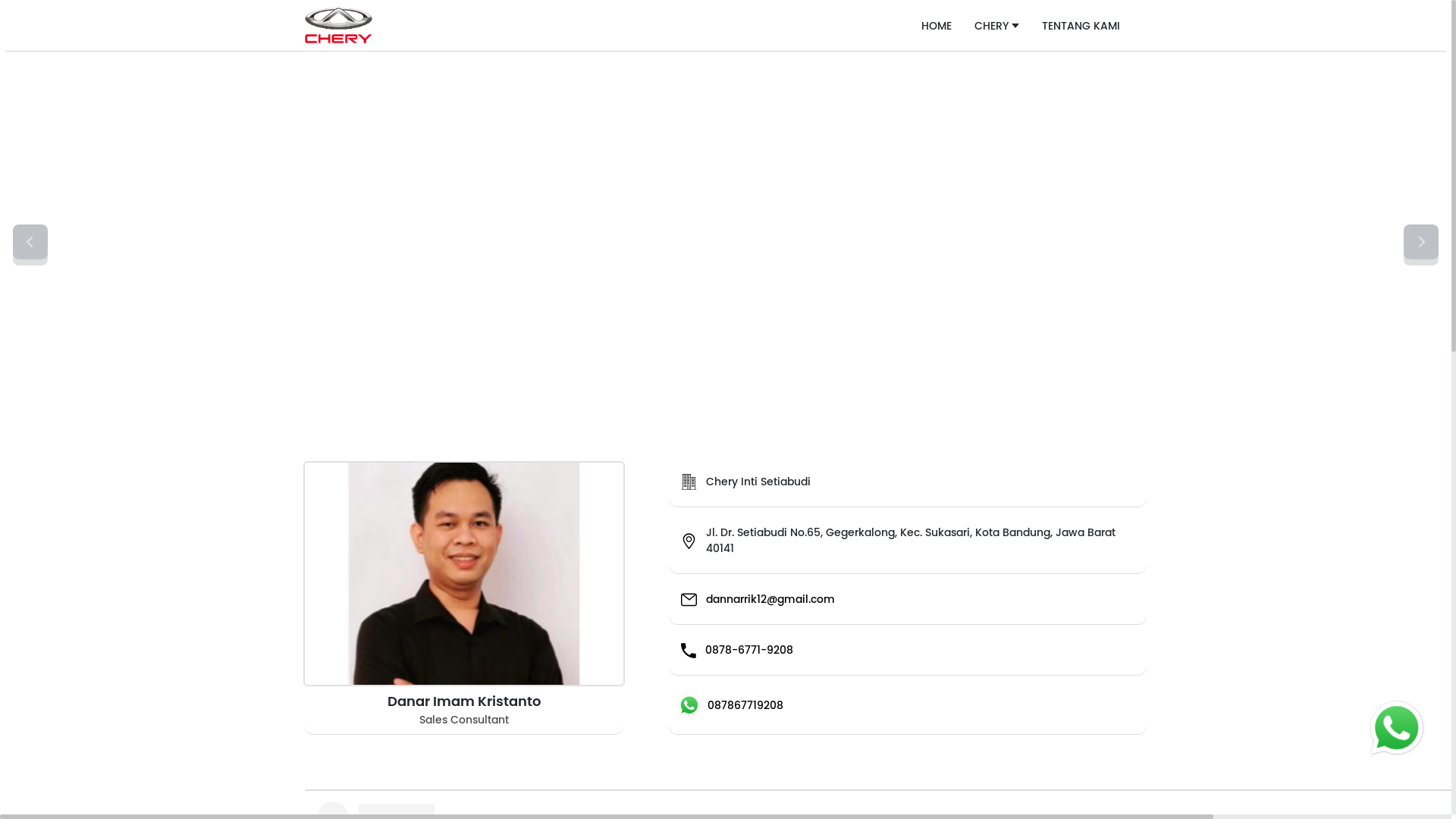 website screenshot of https://dealercheryinti.com/