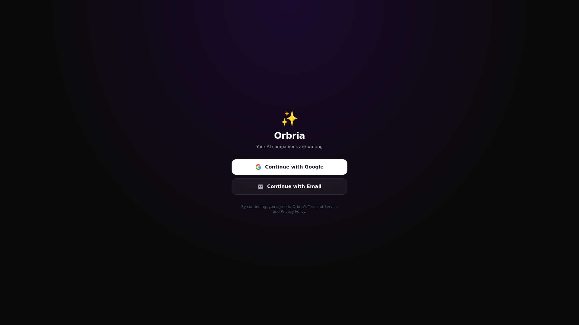 website screenshot of https://orbria-app.pages.dev/