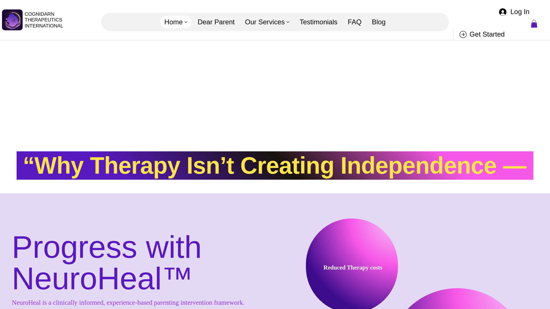website screenshot of https://neurohealparenting.com