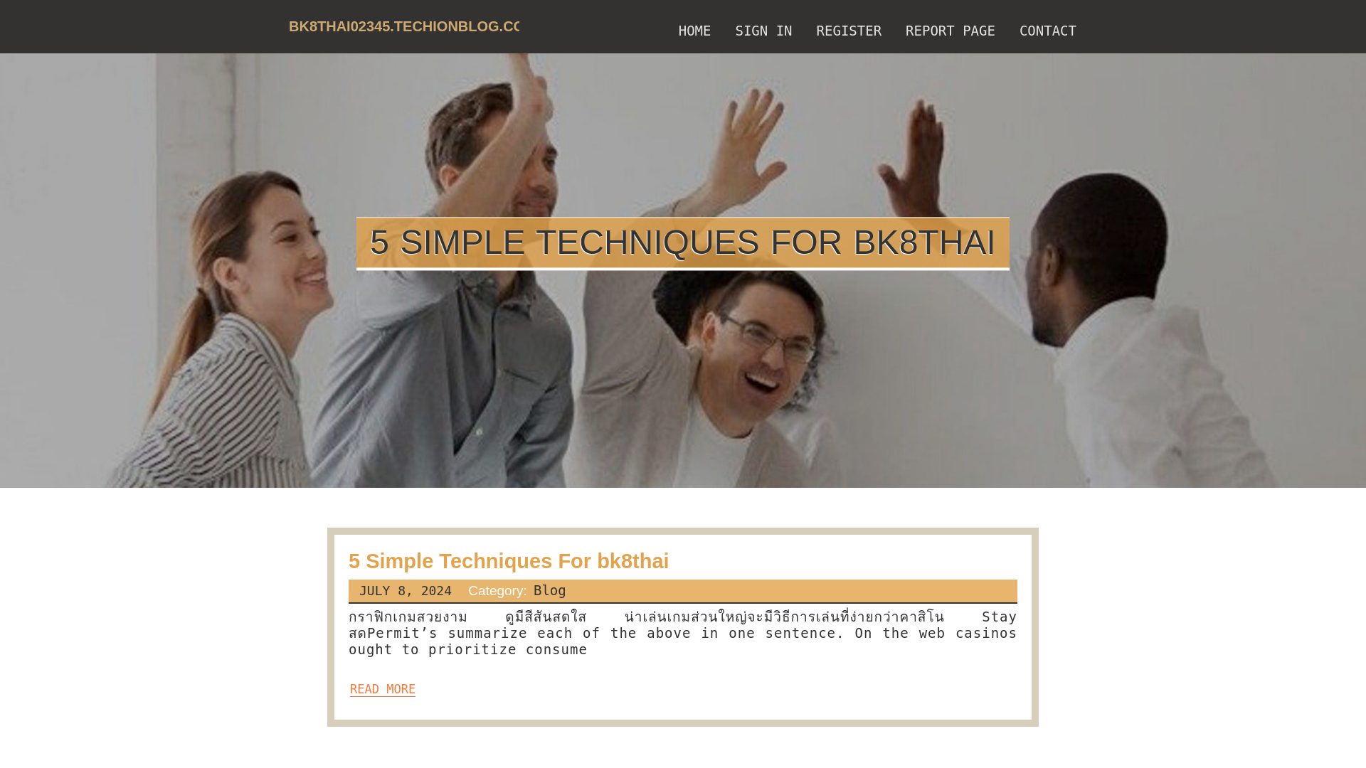 website screenshot of https://bk8thai02345.techionblog.com