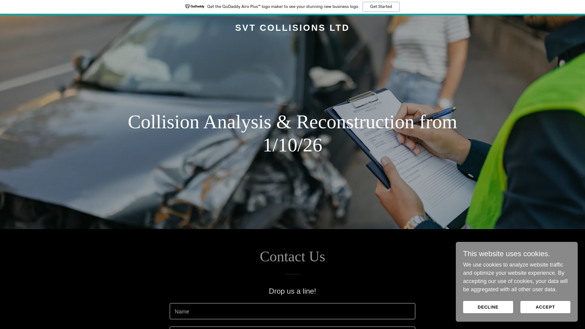 website screenshot of https://svtcollisions.com/