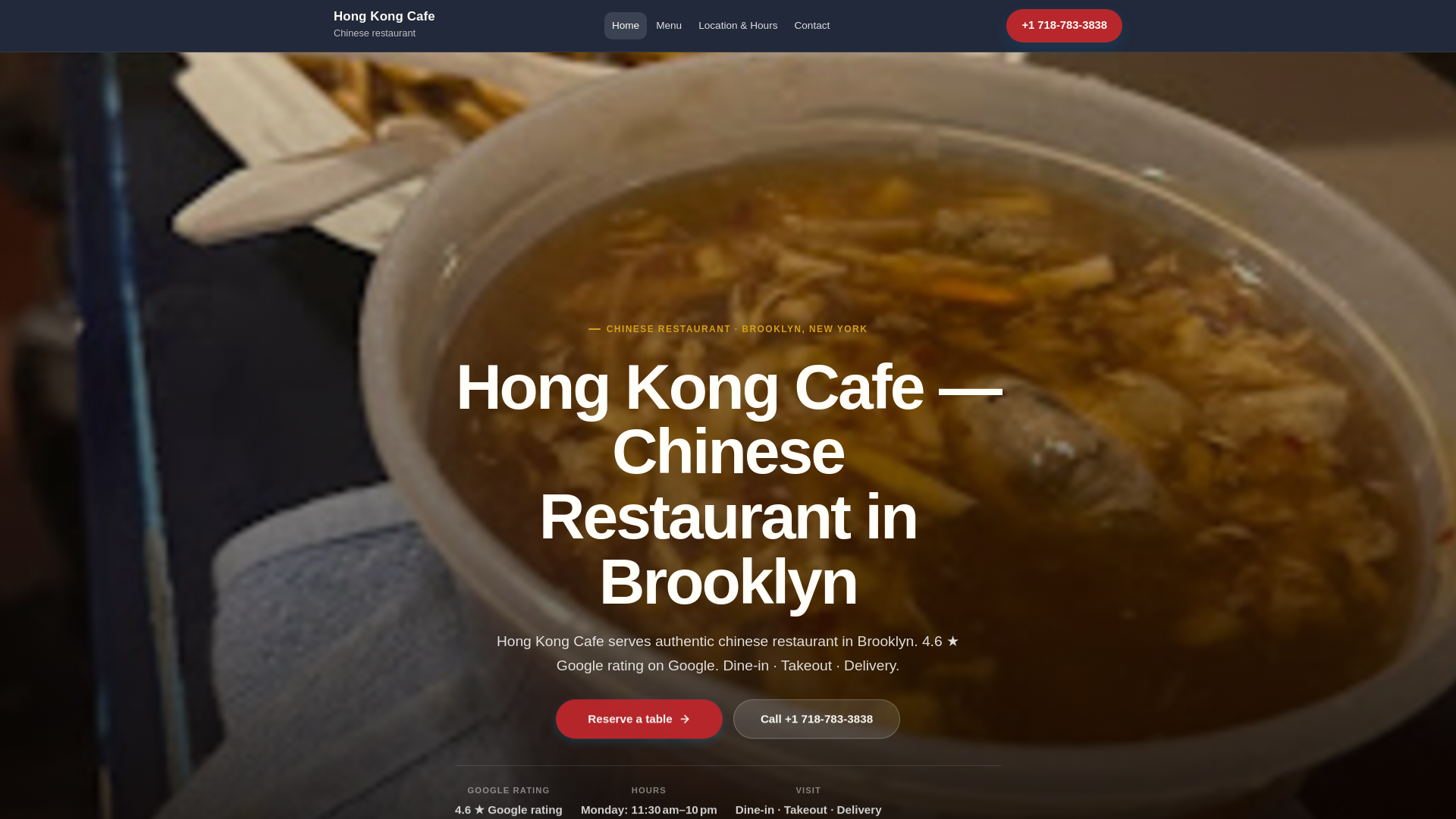 website screenshot of https://hongkongcafefranklin.com/