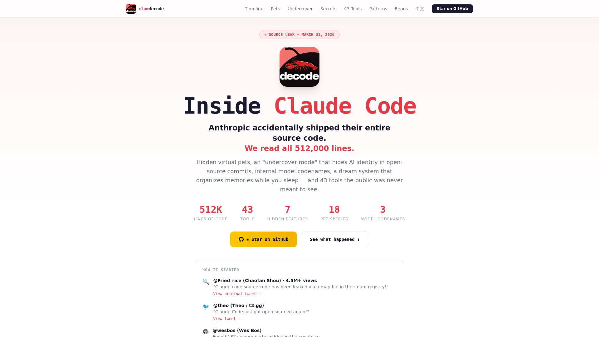 website screenshot of https://clawdecode.net/