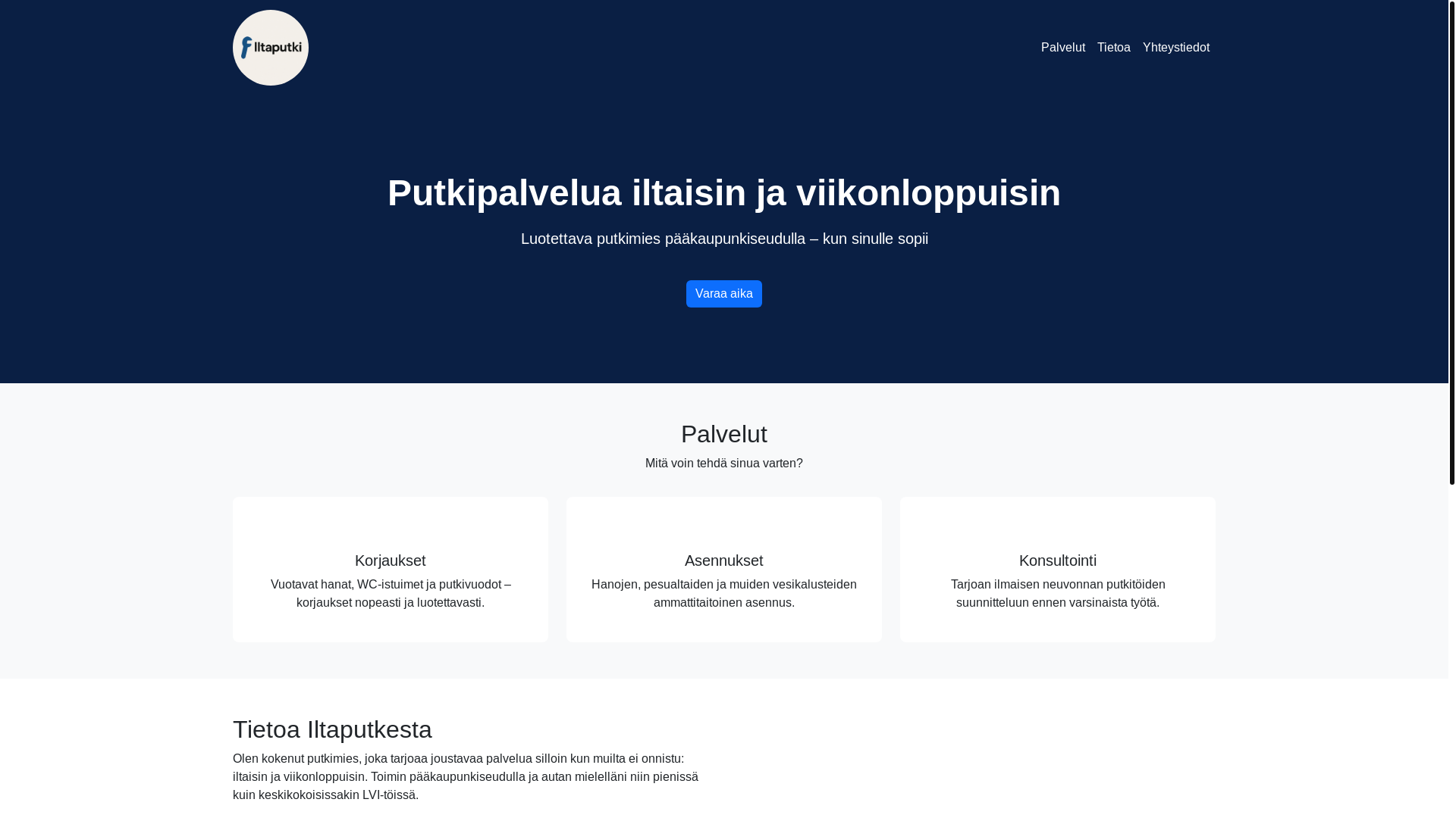 website screenshot of https://iltaputki2.pages.dev/