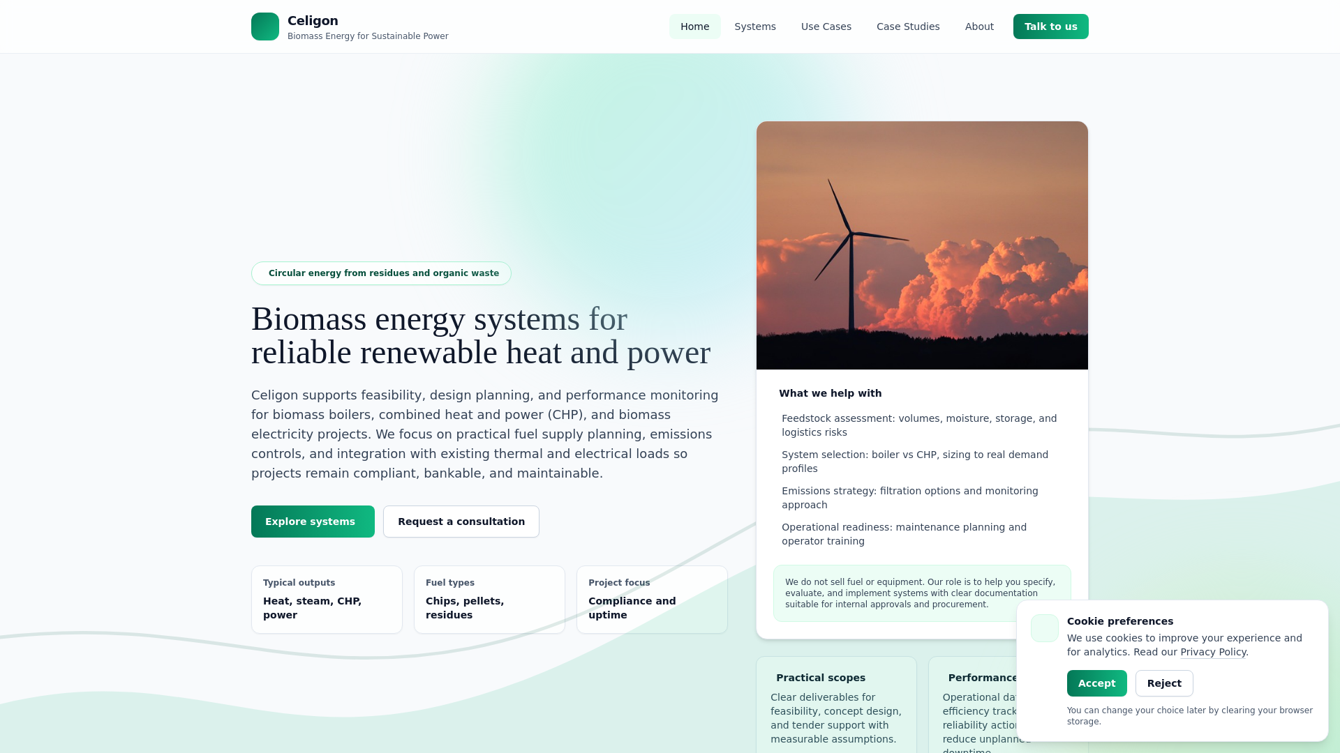 website screenshot of https://celigon.site/
