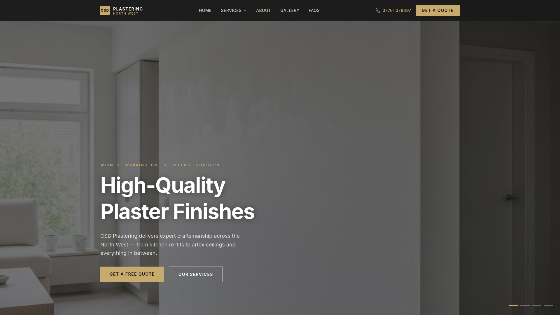 website screenshot of https://csdplastering.com