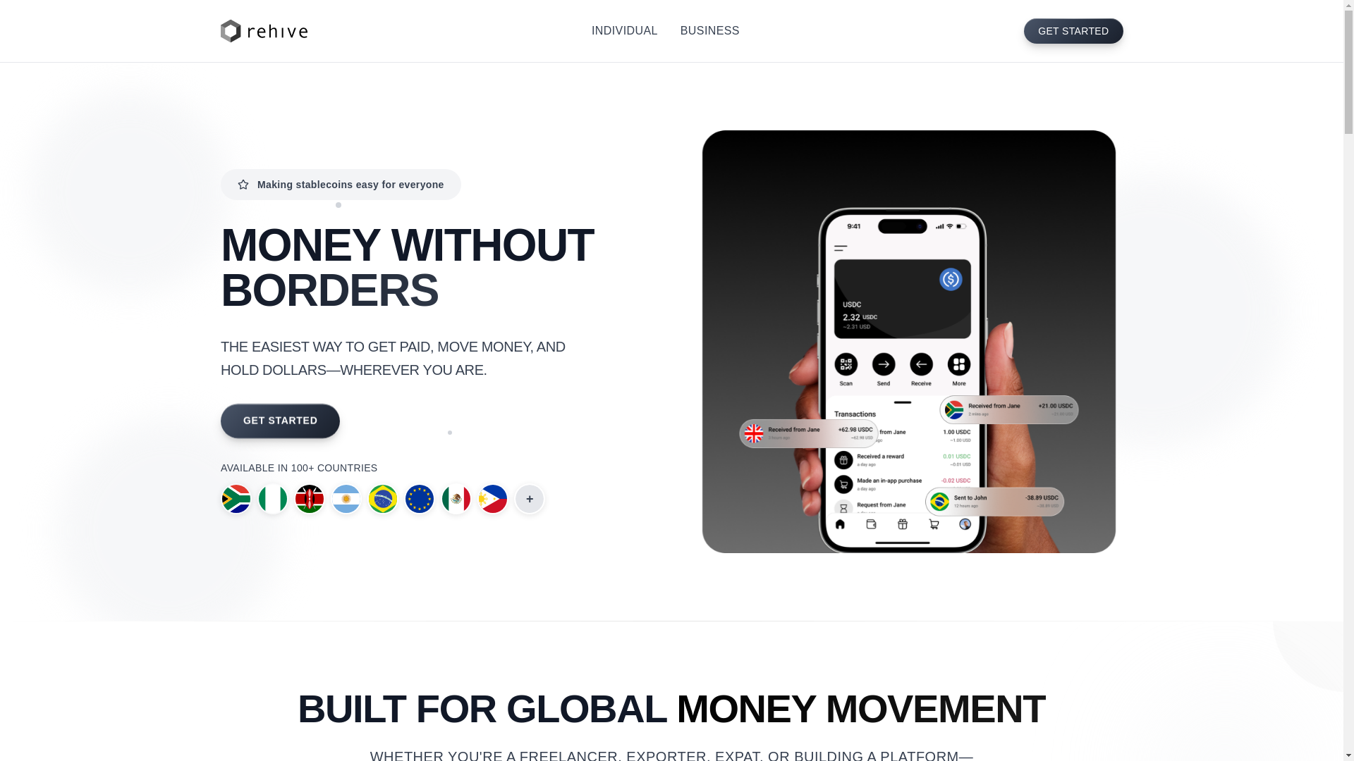 website screenshot of https://rehivepay.com/
