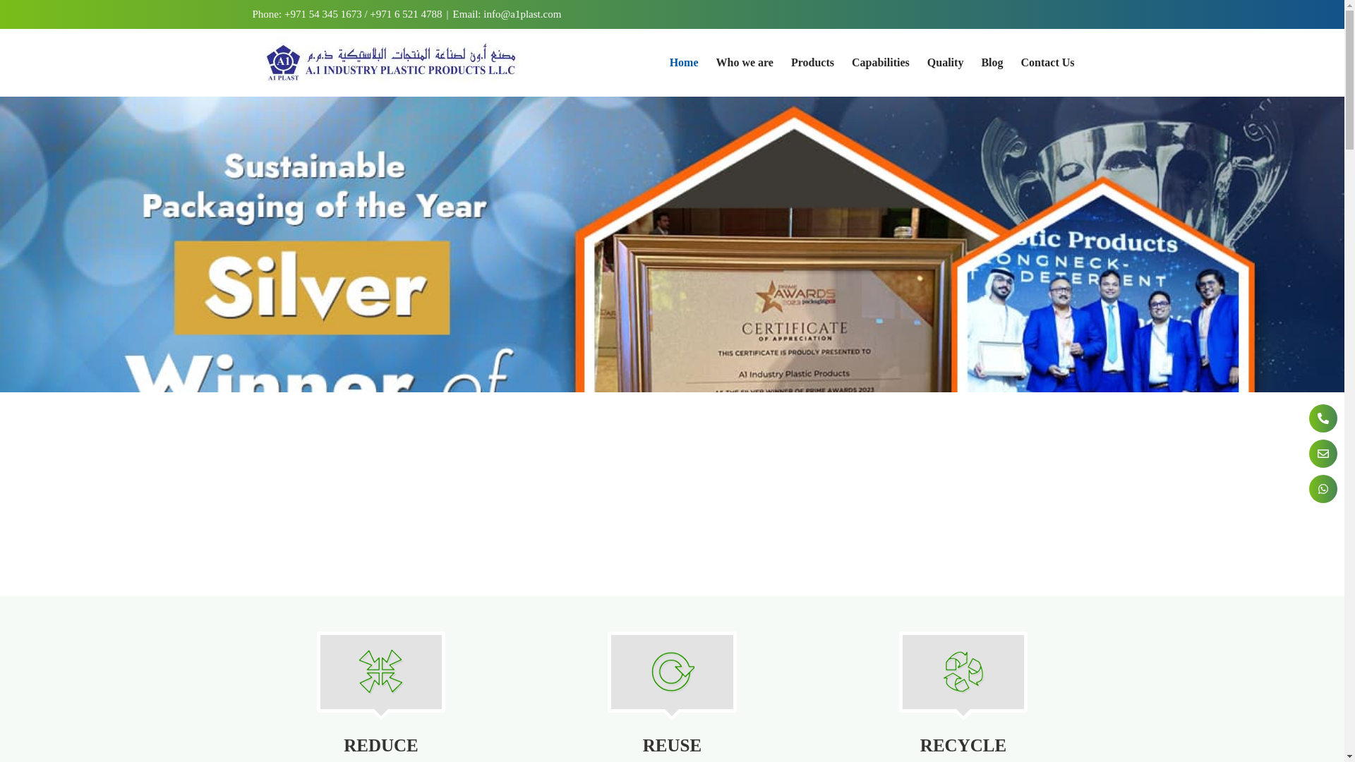 website screenshot of https://www.a1plast.com/
