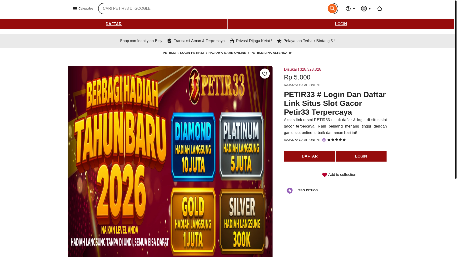 website screenshot of http://petir33primadona.com/