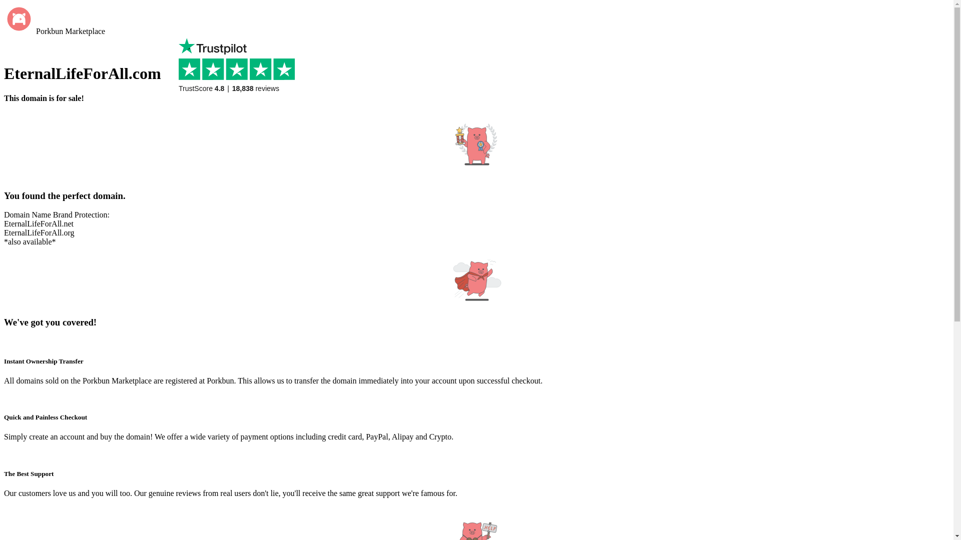 website screenshot of https://eternallifeforall.com/
