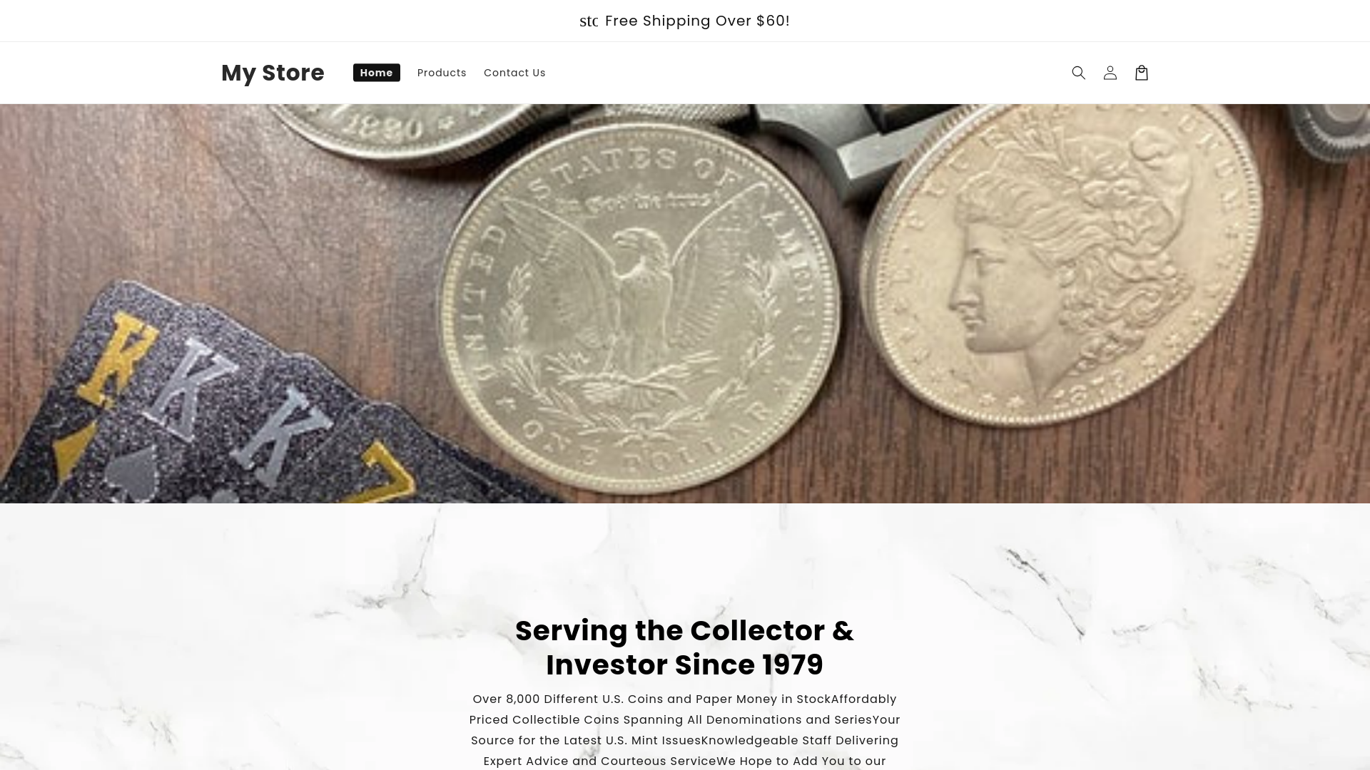website screenshot of https://morgansilverdollar.shop/