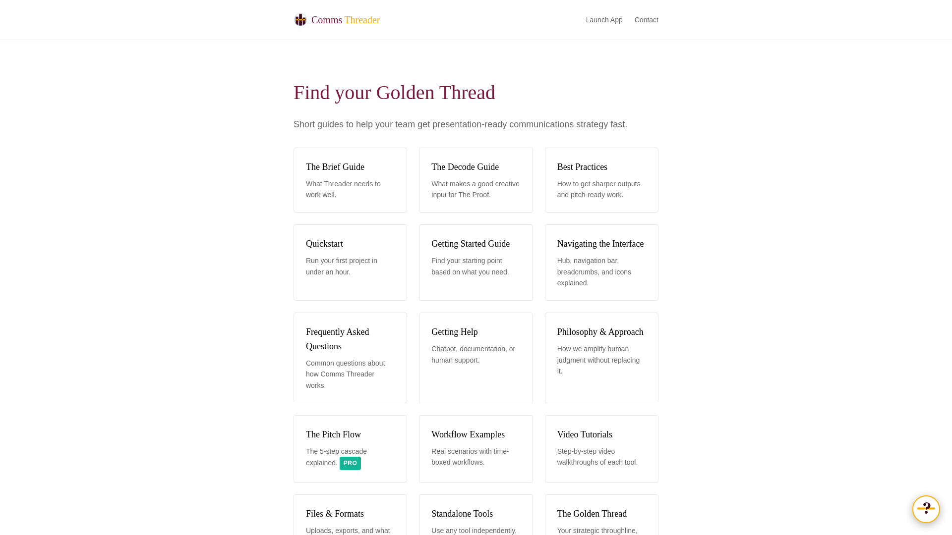 website screenshot of https://commsthreader-support.pages.dev/