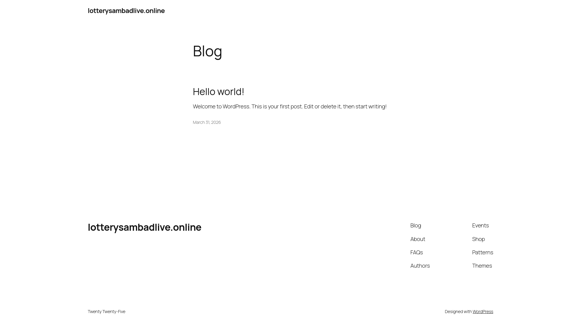 website screenshot of https://lotterysambadlive.online