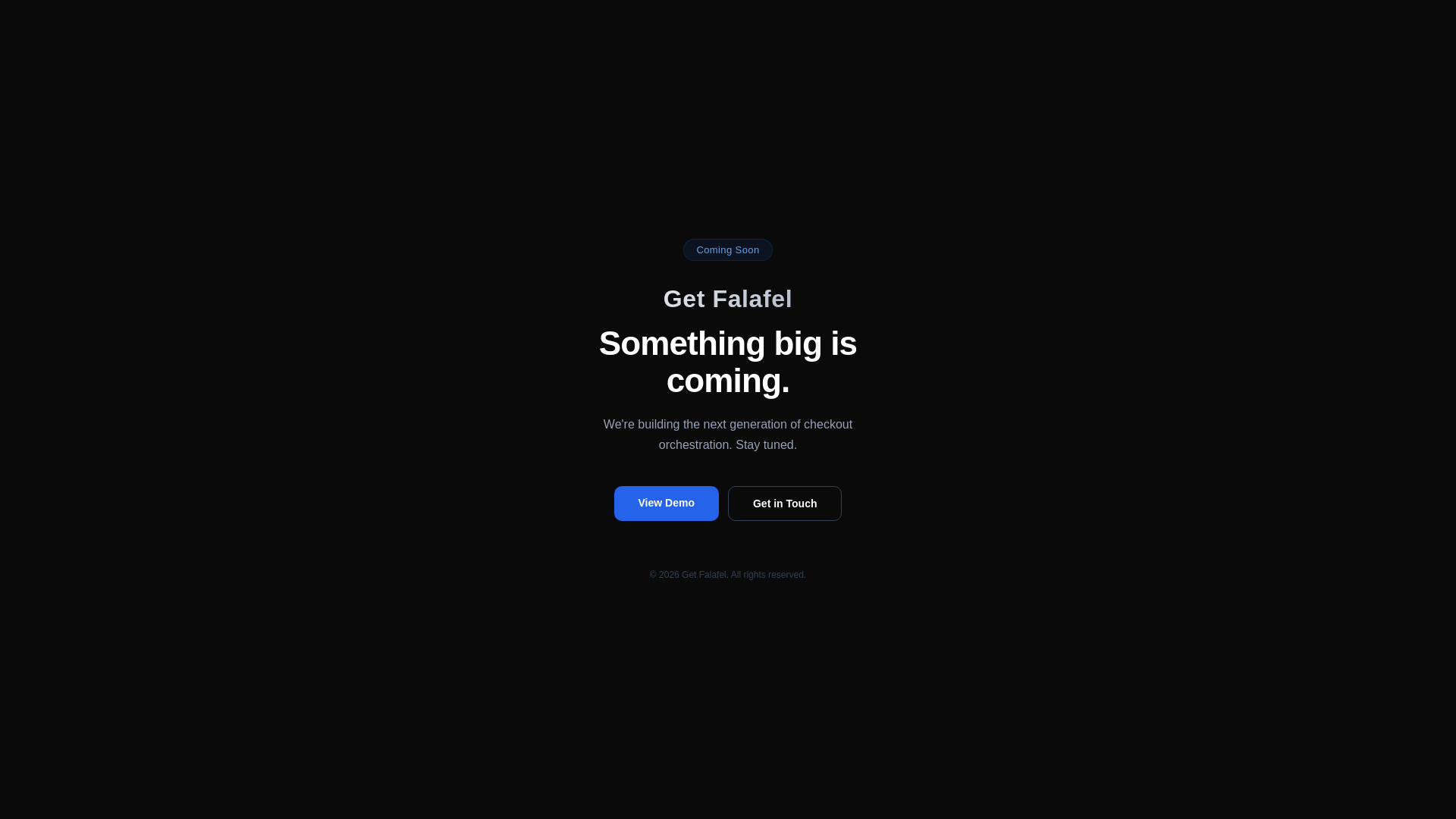 website screenshot of https://getfalafel.io