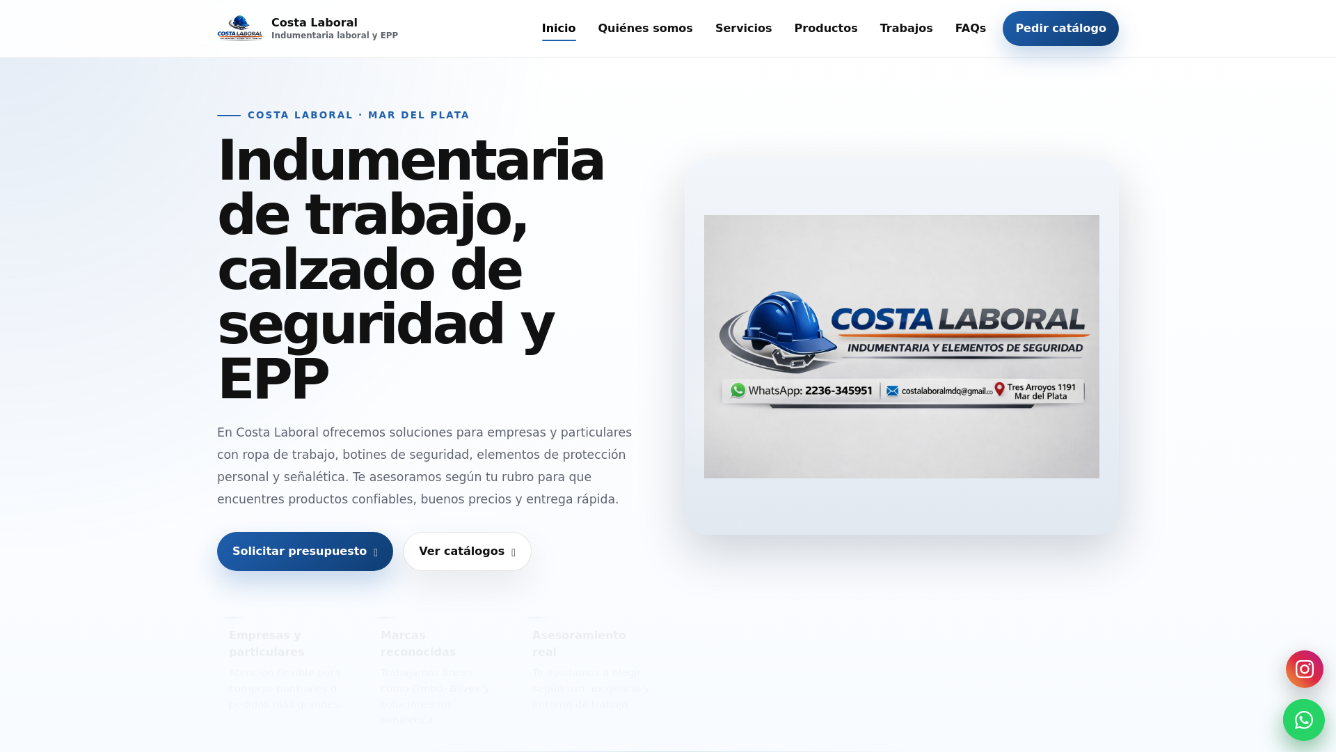 website screenshot of https://costalaboral.com.ar