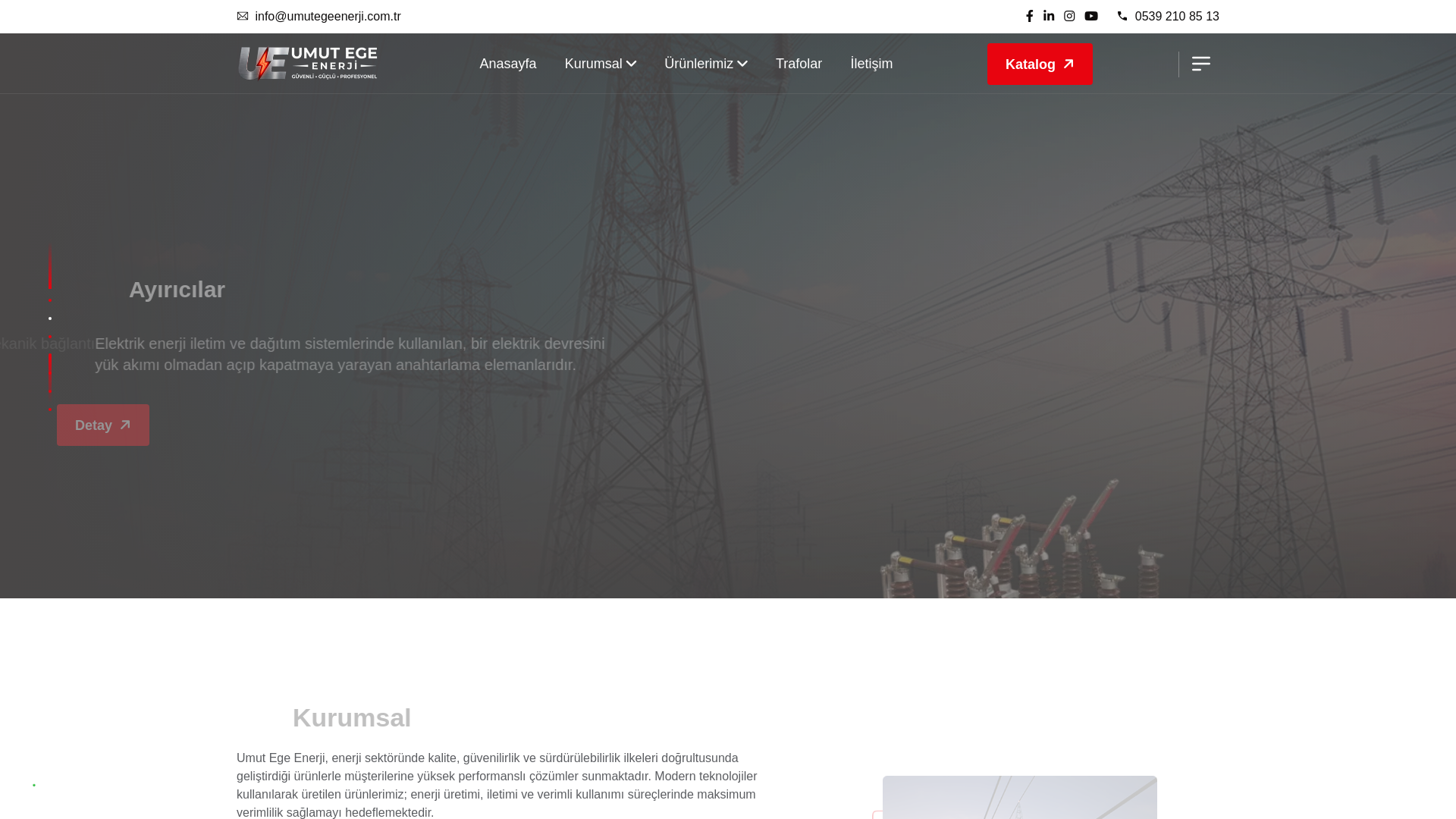 website screenshot of https://umutegeenerji.com.tr/