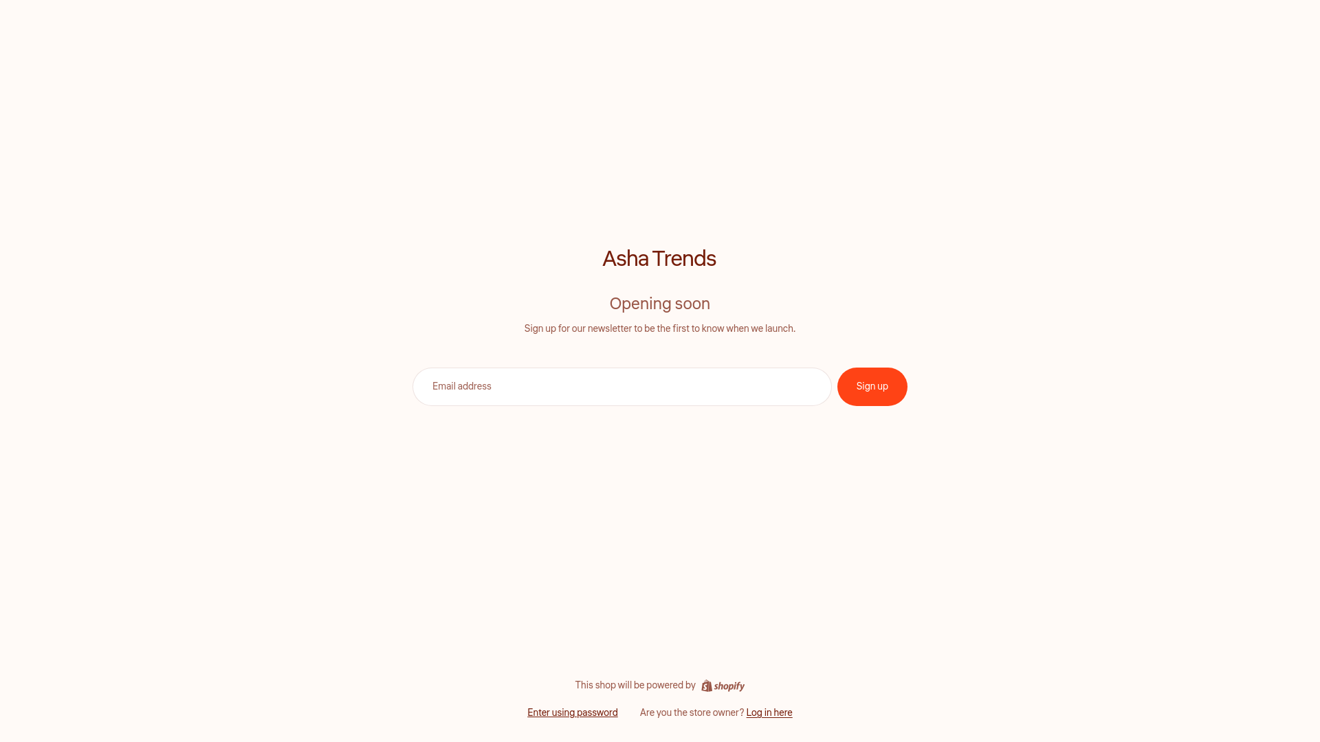 website screenshot of https://ashatrends.in/