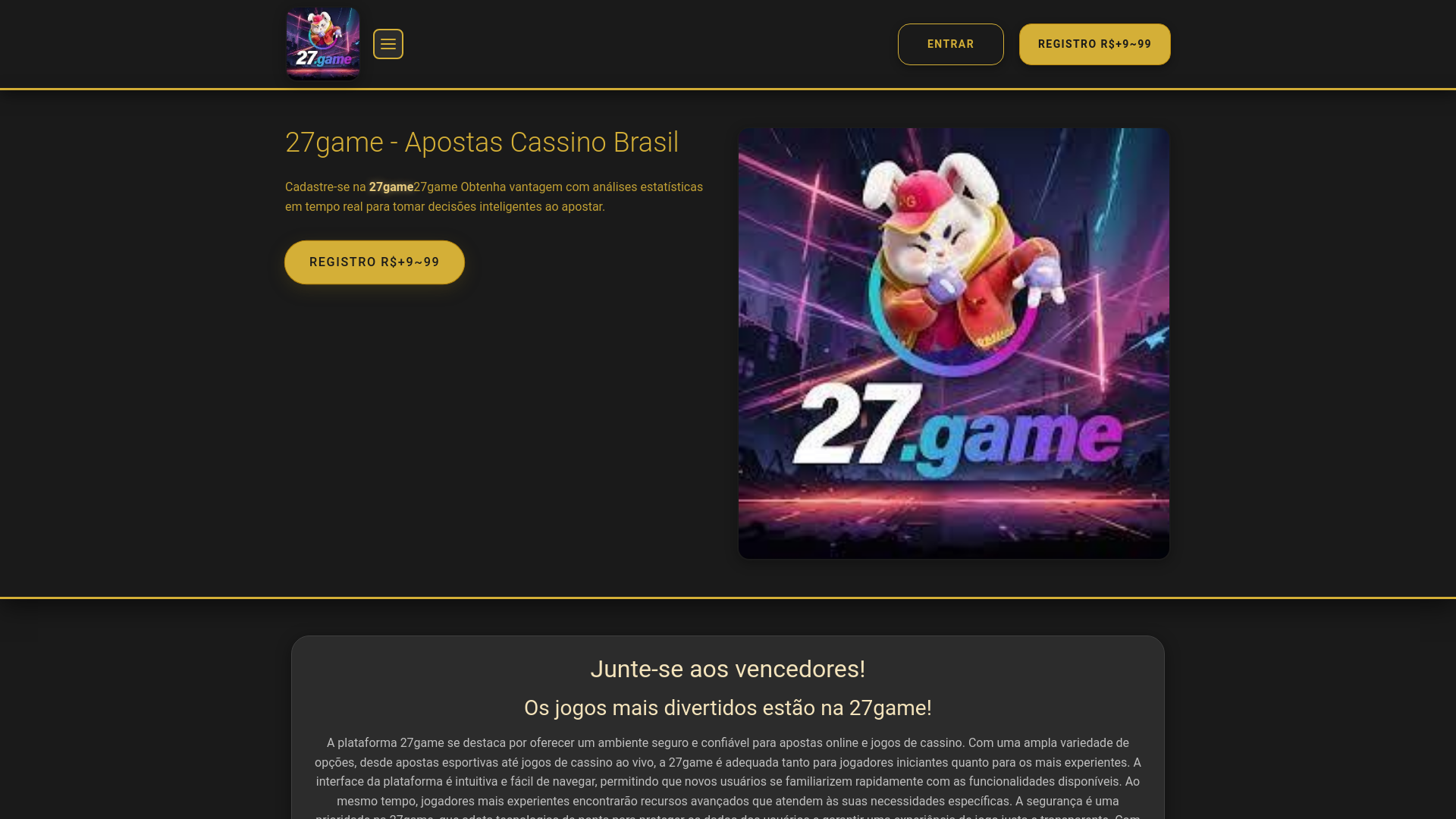 website screenshot of https://27gametopg.com/
