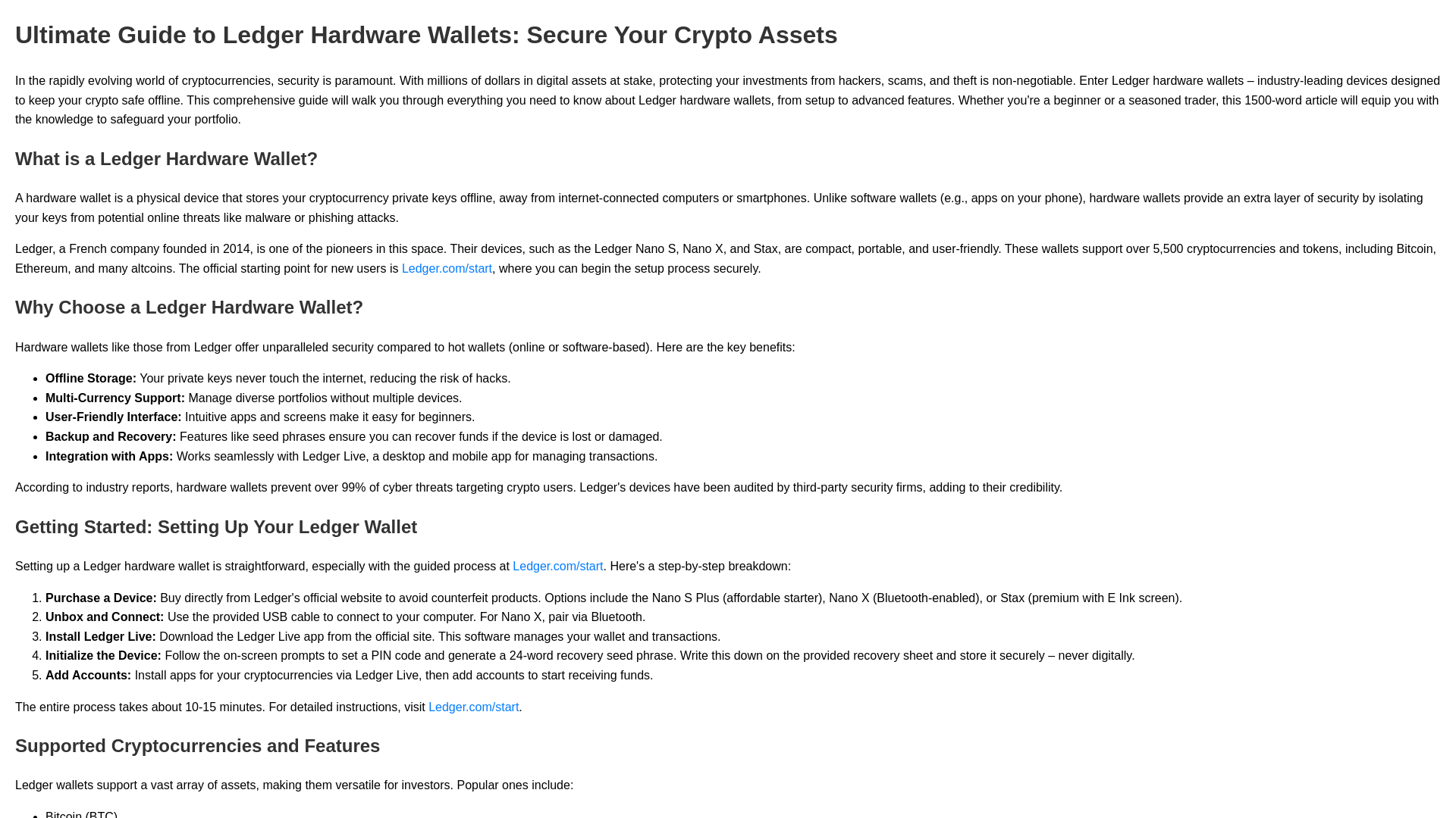 website screenshot of https://support-ledgo-start.pages.dev
