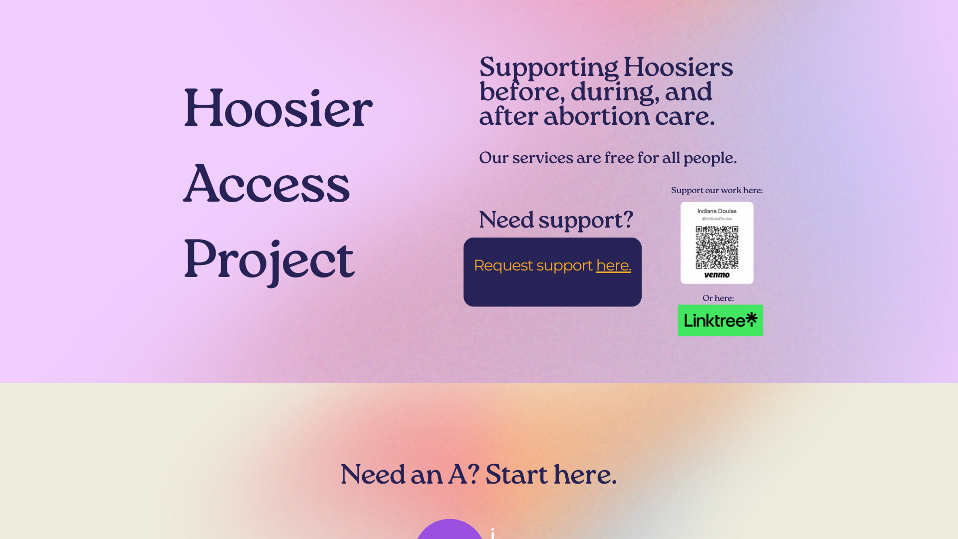 website screenshot of https://hoosieraccessproject.org