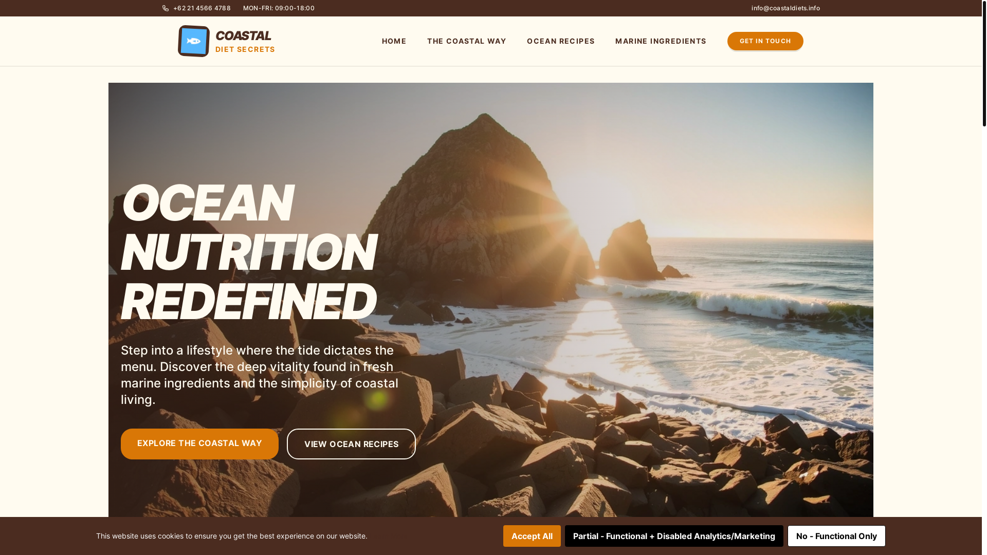 website screenshot of https://coastaldiets.info/