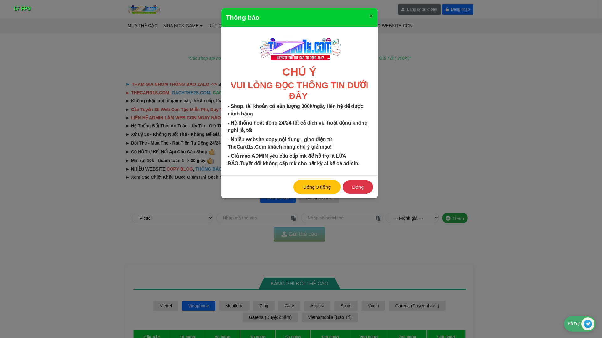 website screenshot of https://thecao618.site/