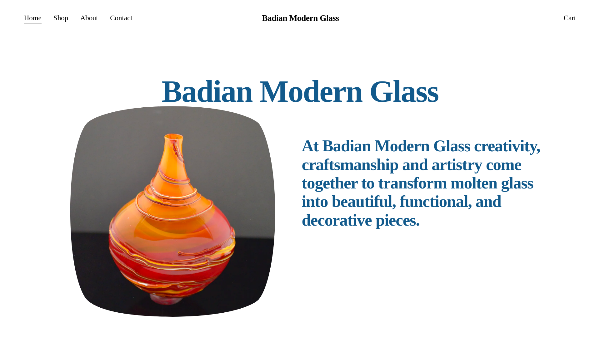 website screenshot of https://badianmodernglass.com/