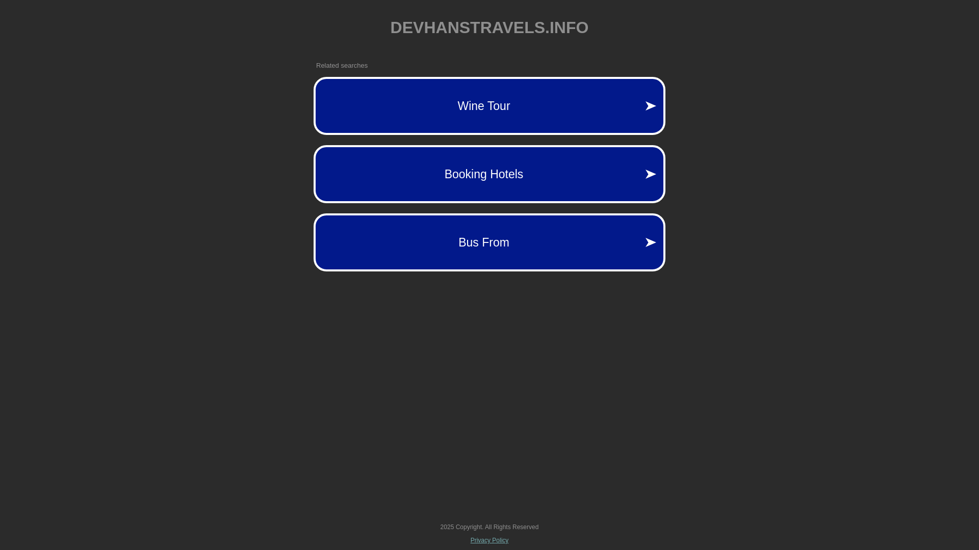 website screenshot of https://devhanstravels.info/