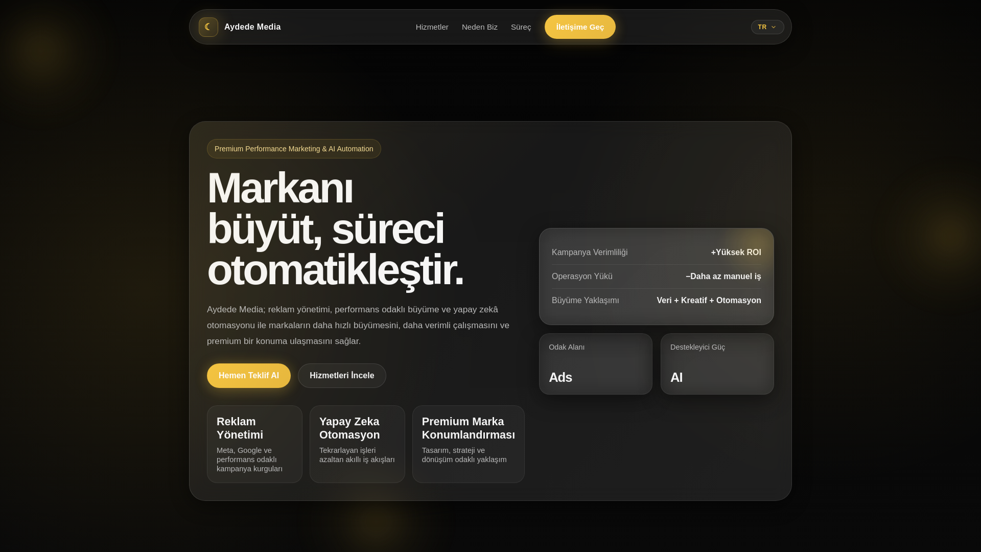 website screenshot of https://aydedemedia.com/