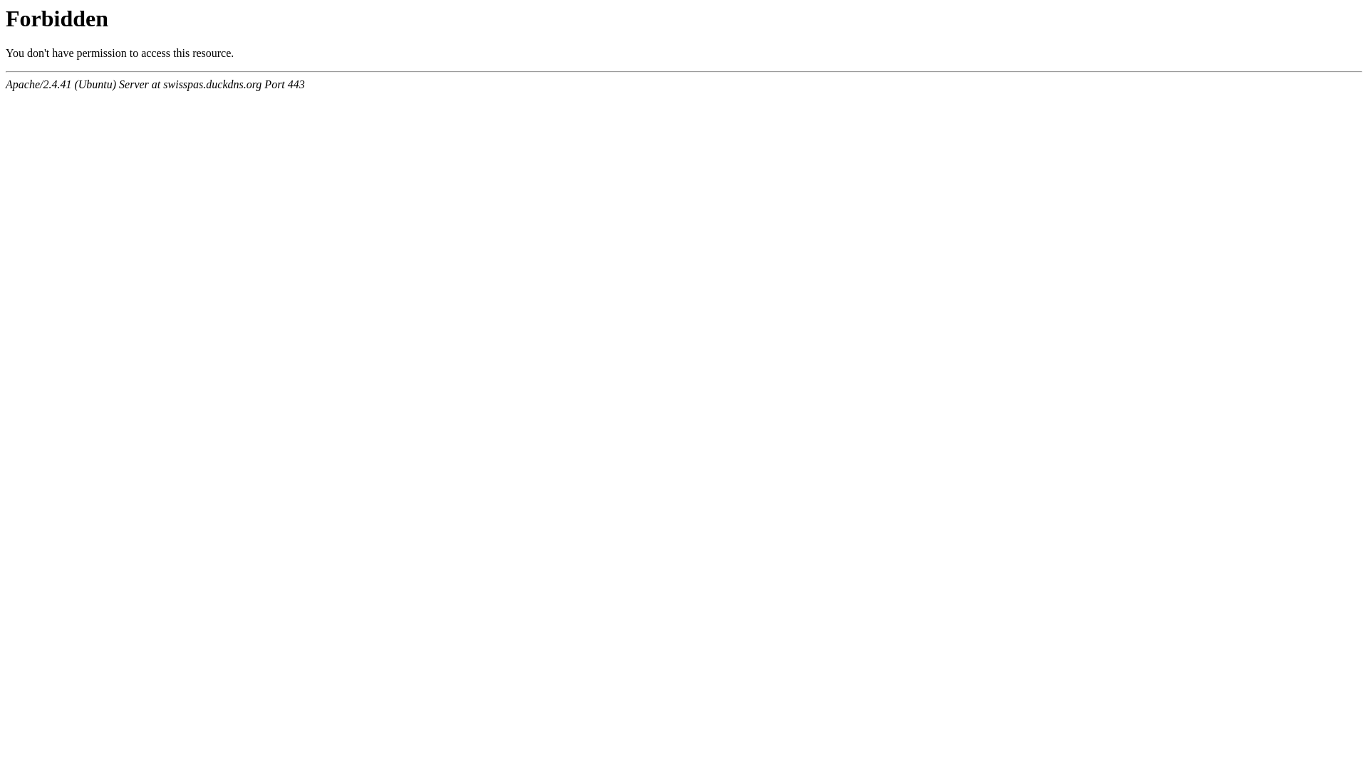 website screenshot of https://swisspas.duckdns.org