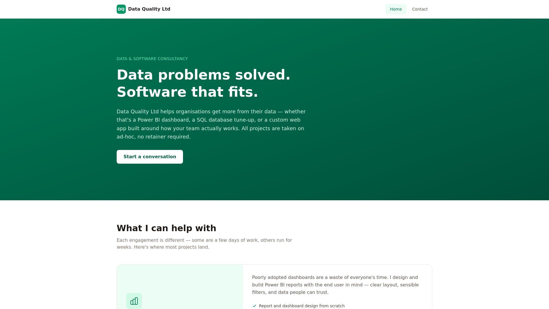 website screenshot of https://dataqualityltd.pages.dev/
