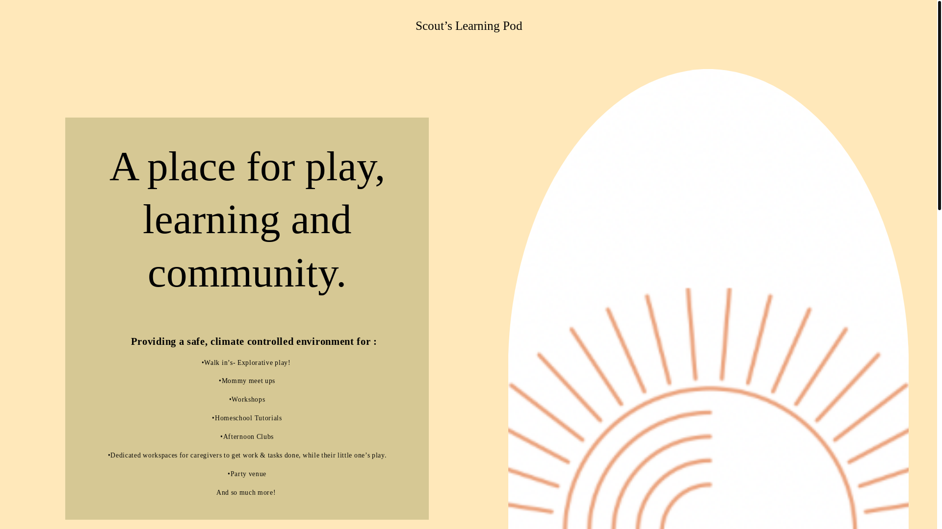 website screenshot of https://scoutslearningpod.com/