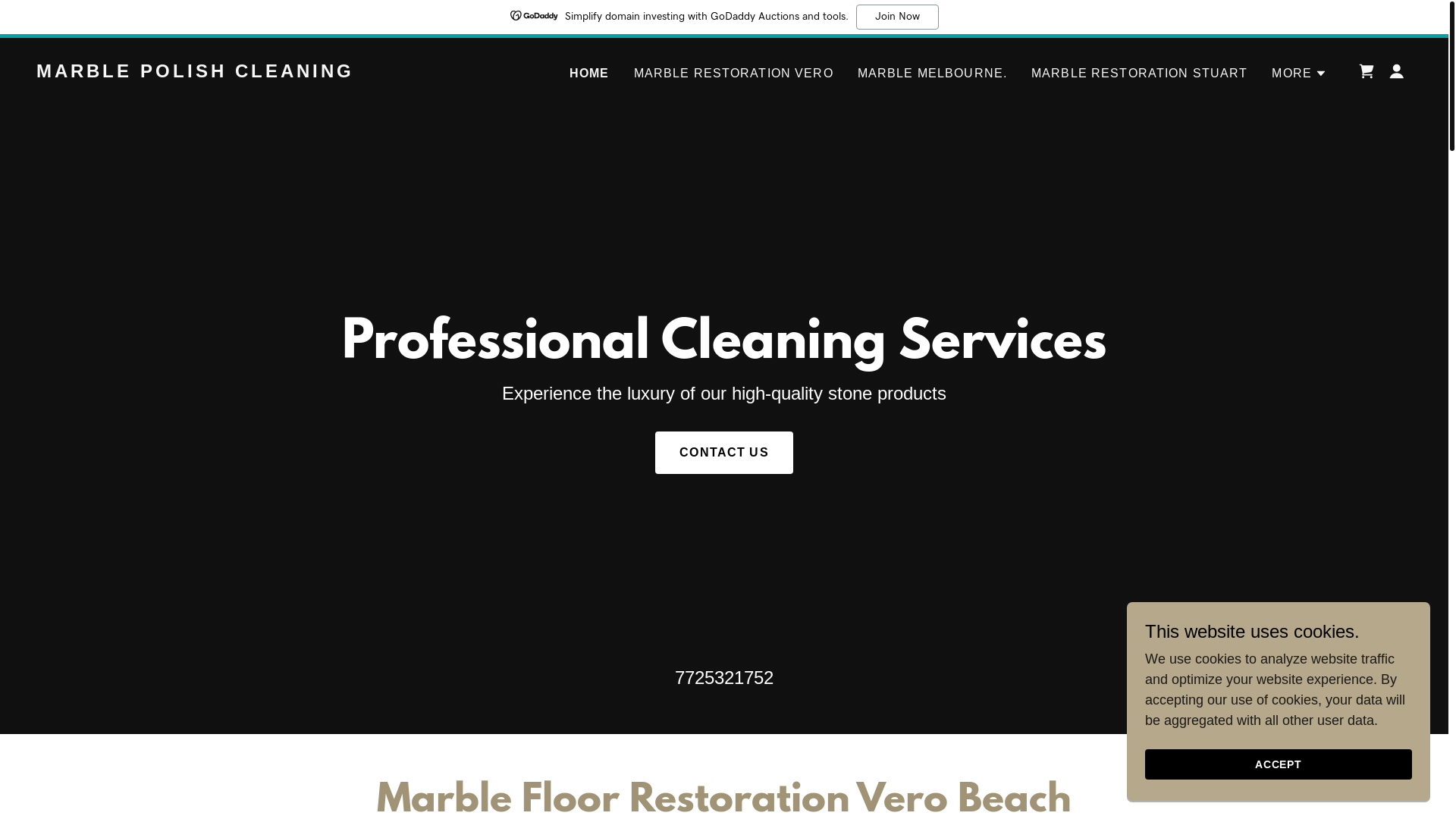 website screenshot of https://a1marblecleaning.com/