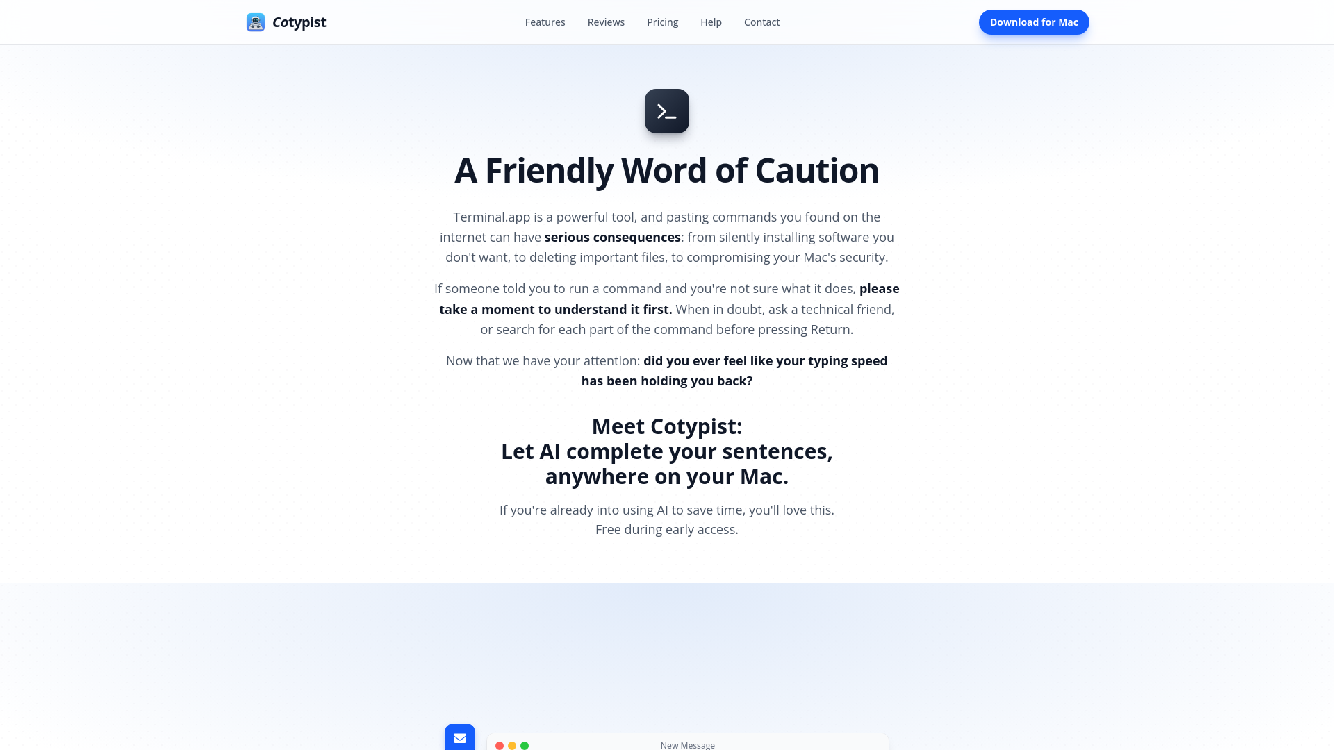website screenshot of https://terminal.app/