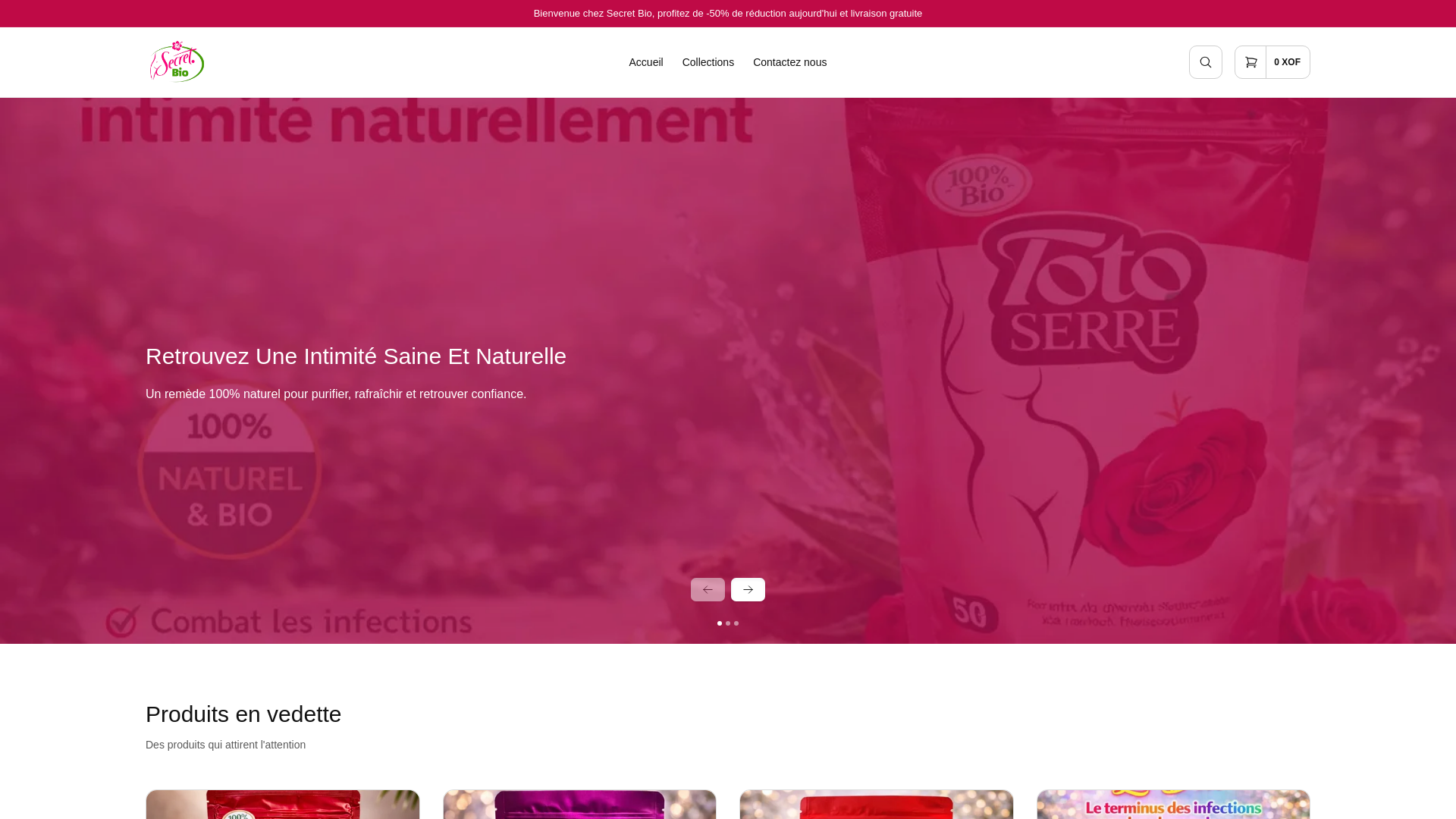 website screenshot of https://secretbio03.com