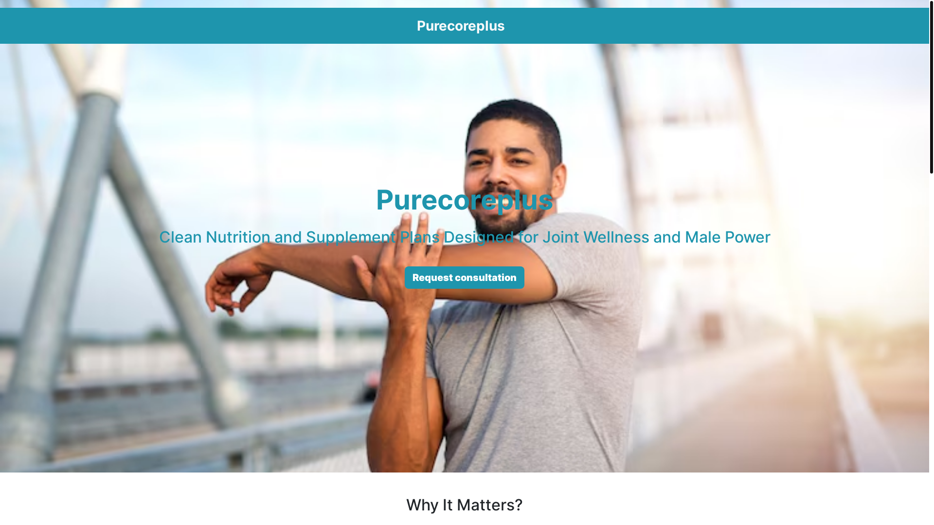 website screenshot of https://purecoreplus.info/