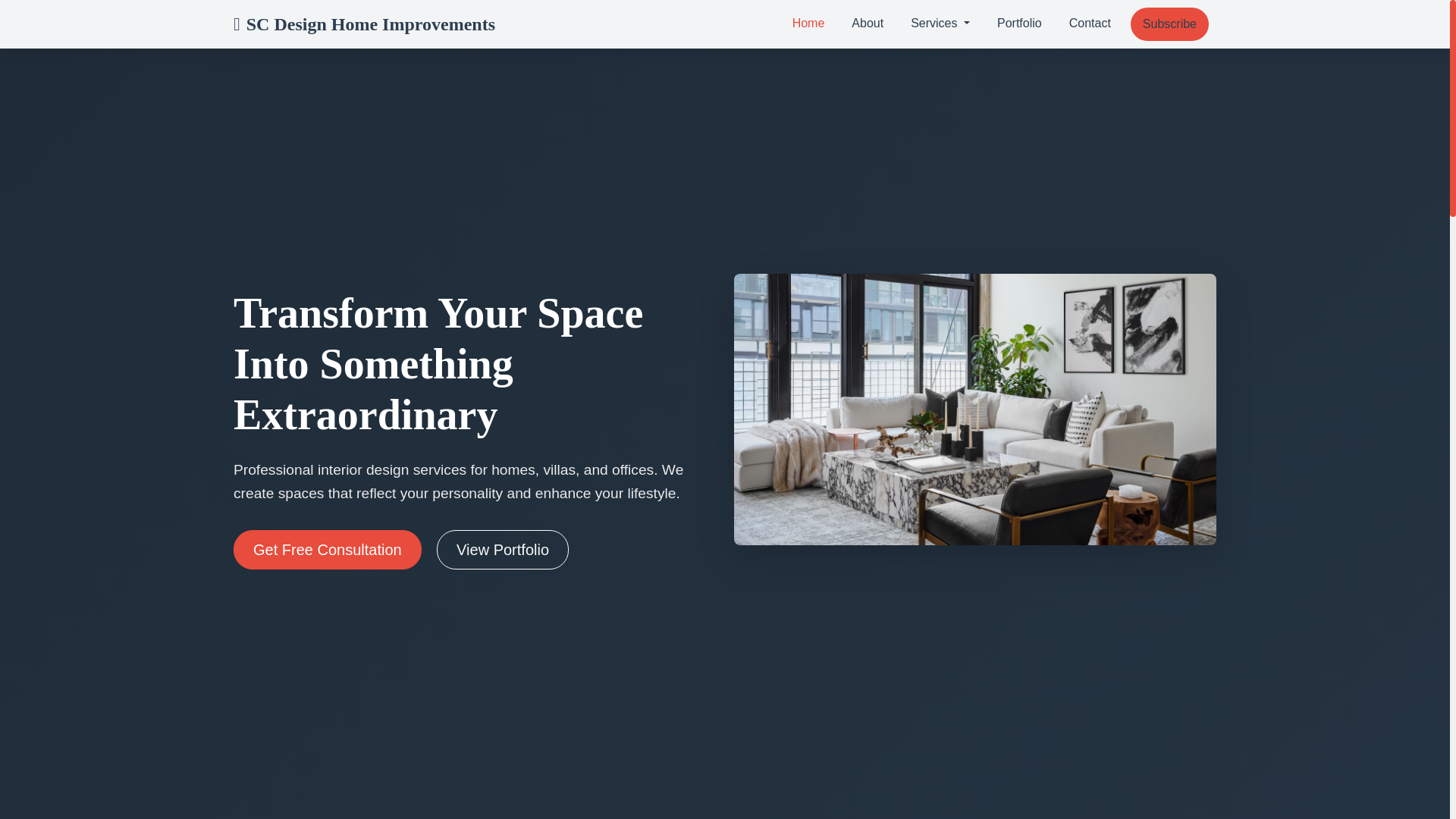 website screenshot of https://scdesignhomeimprovements.pages.dev/