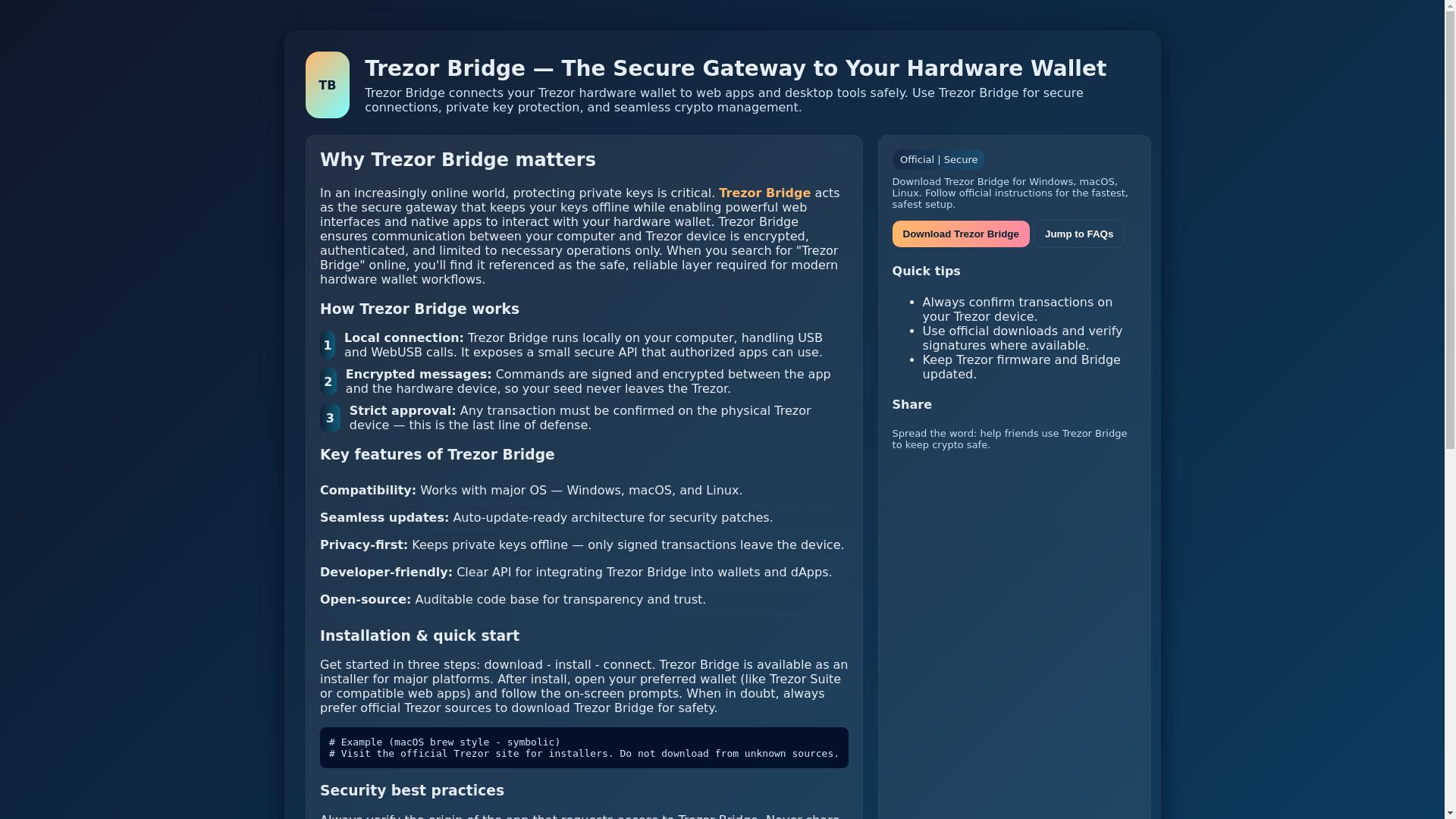 website screenshot of https://trezor-bridge-exel.pages.dev/