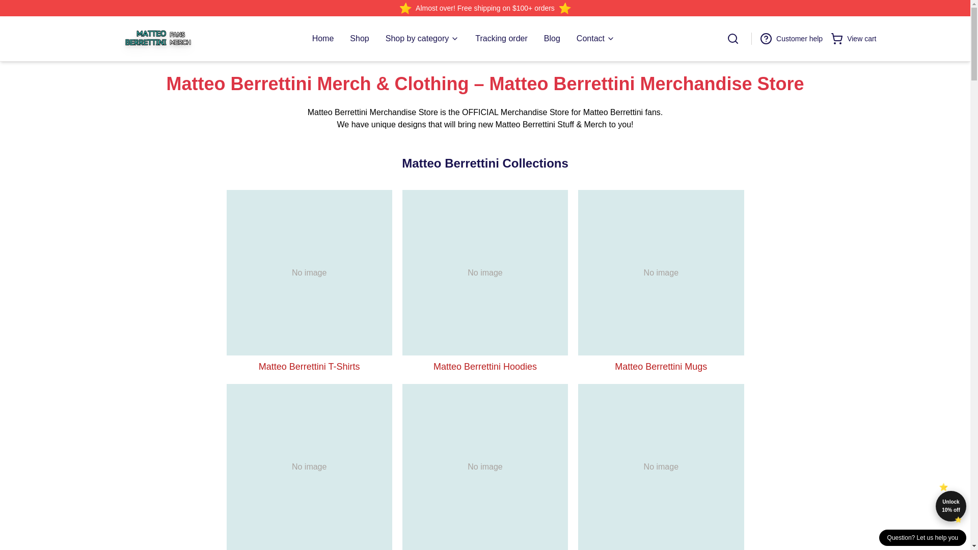 website screenshot of https://matteoberrettini.shop/
